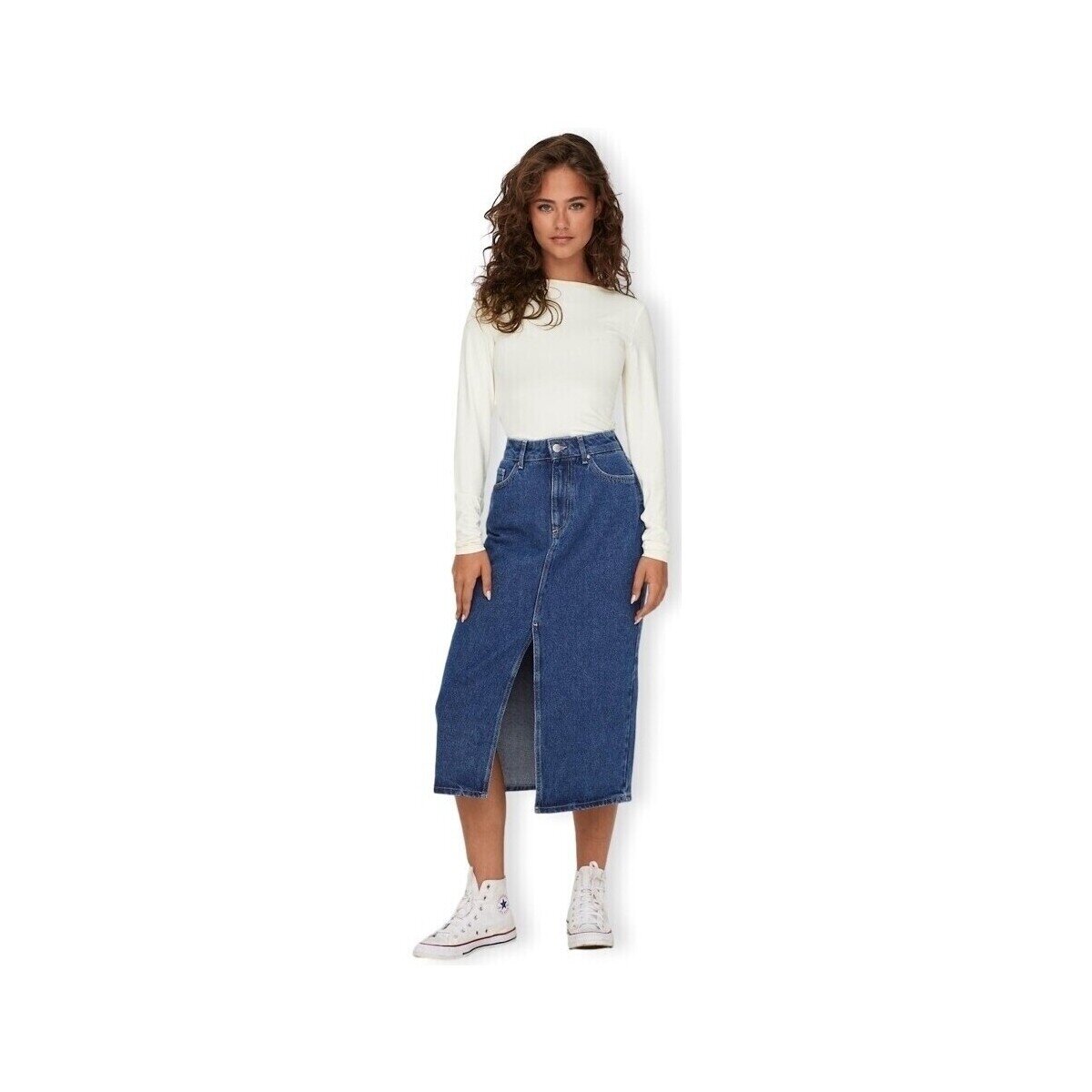 Only Îmbracaminte Noos Bianca Midi Skirt - Medium Blue Denim