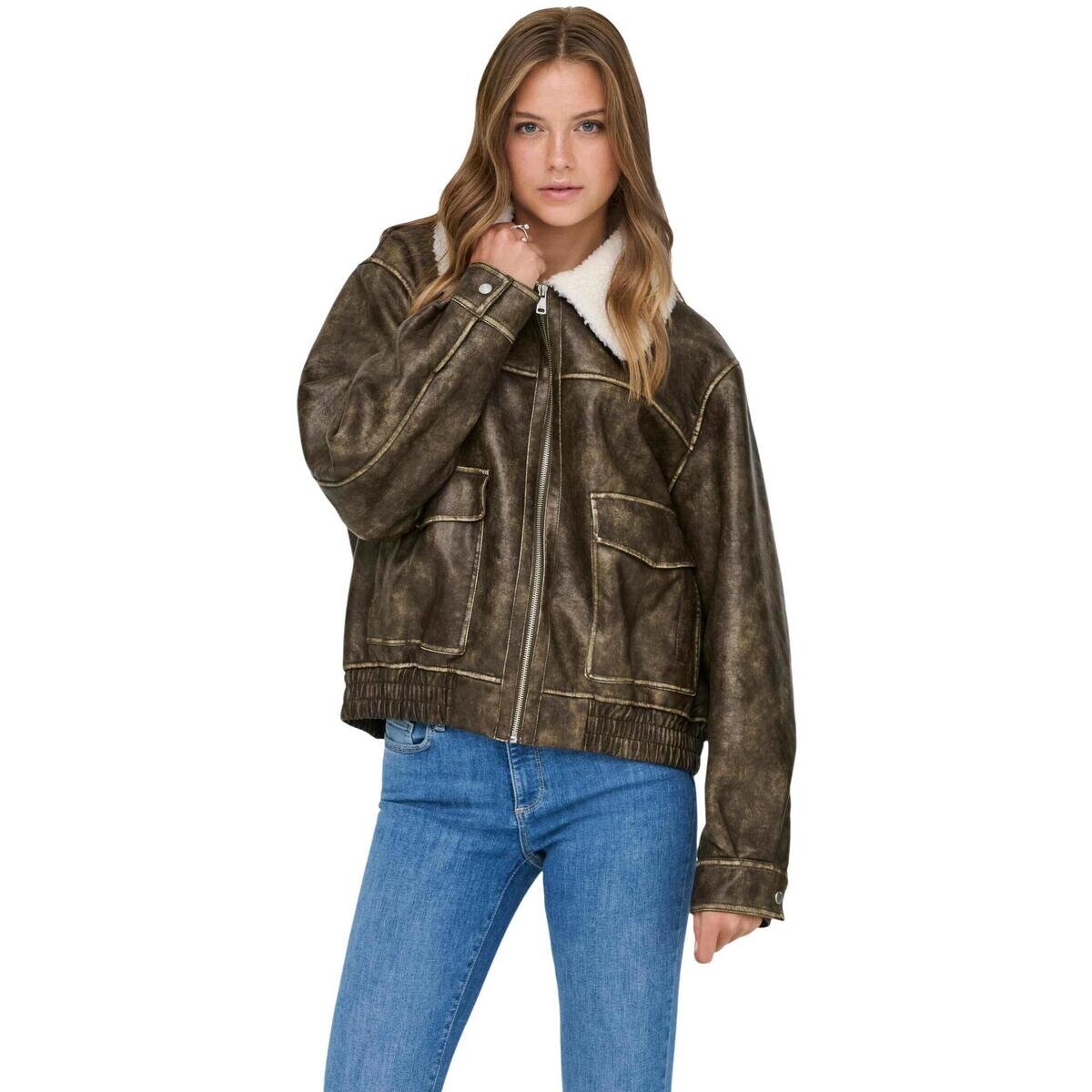 Only Îmbracaminte Onlingrid Faux Leather Washed Bomber Otw 15373704