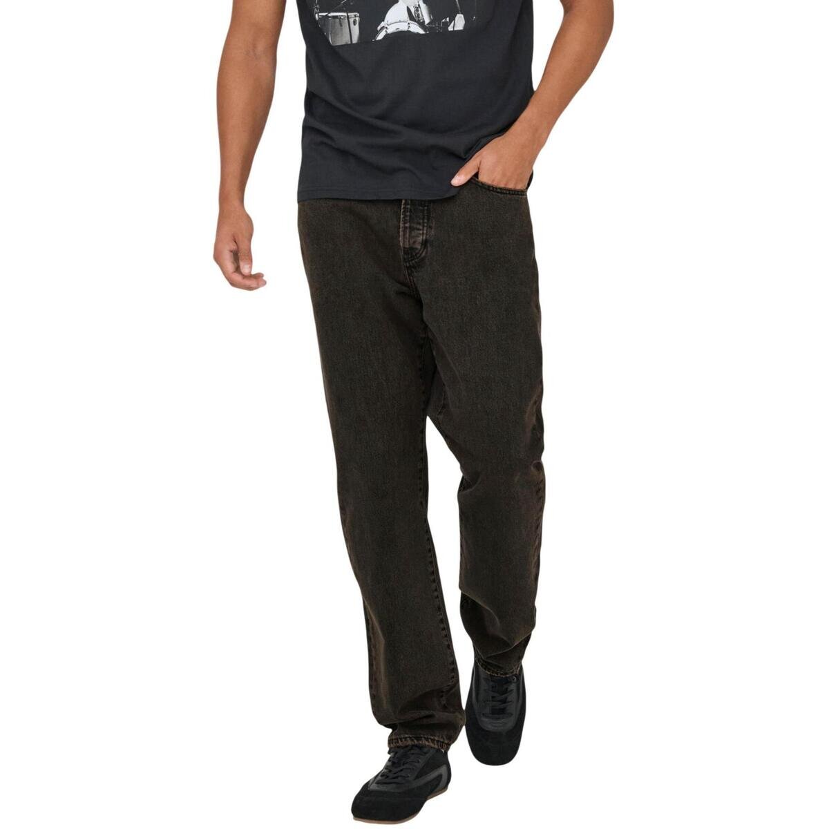 Only & Sons Îmbracaminte Onsedge Straight Brown 7462 Tai Dnm 22037462