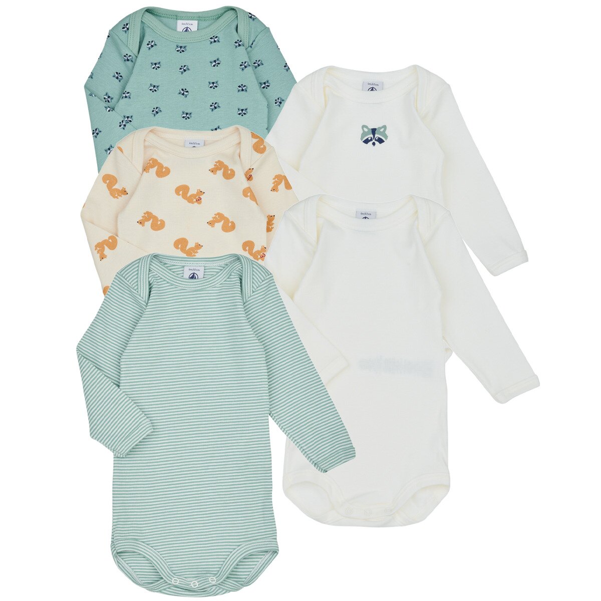 Petit Bateau Îmbracaminte BODY US ML RITON PACK X5