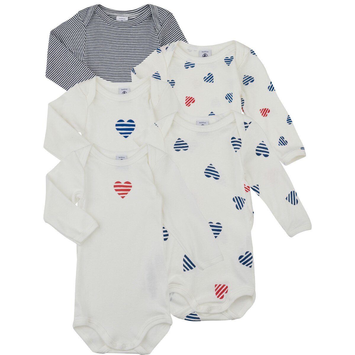 Petit Bateau Îmbracaminte LOT BODIES X5