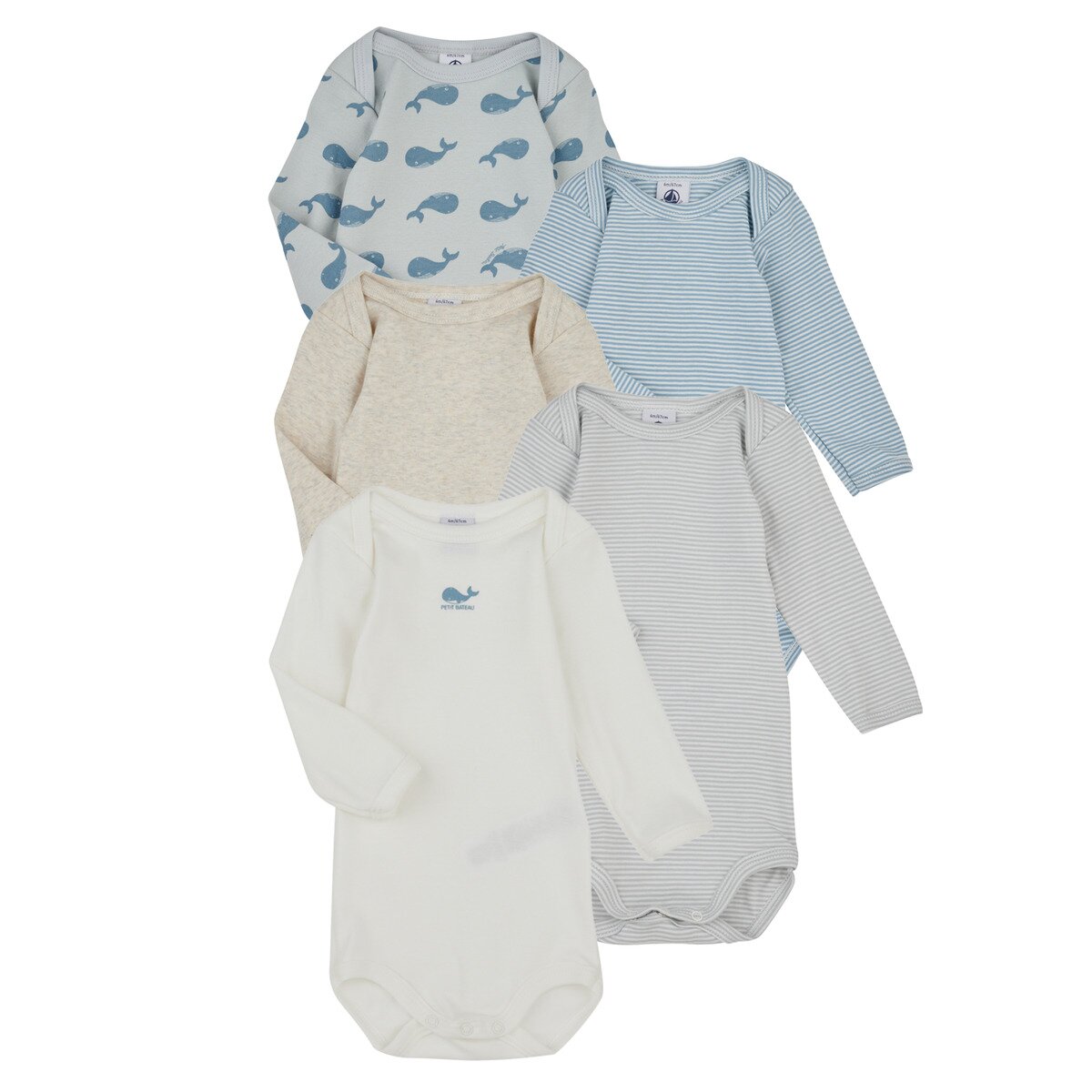 Petit Bateau Îmbracaminte LOT BODIES X5