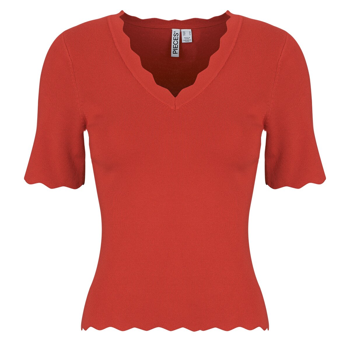 Pieces Îmbracaminte PCJULINE SS V-NECK KNIT