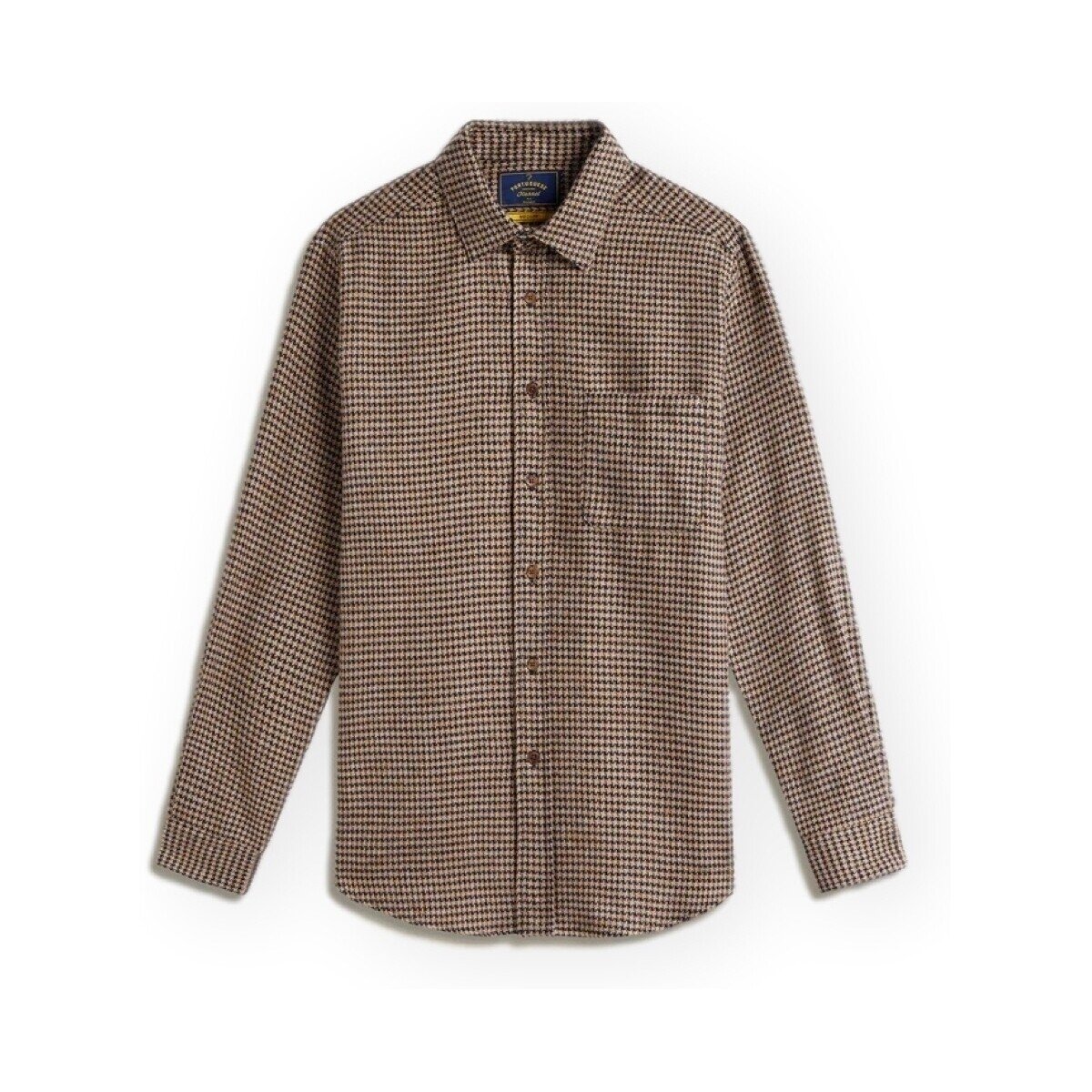Portuguese Flannel Îmbracaminte Abstract Pied Poule Shirt - Navy