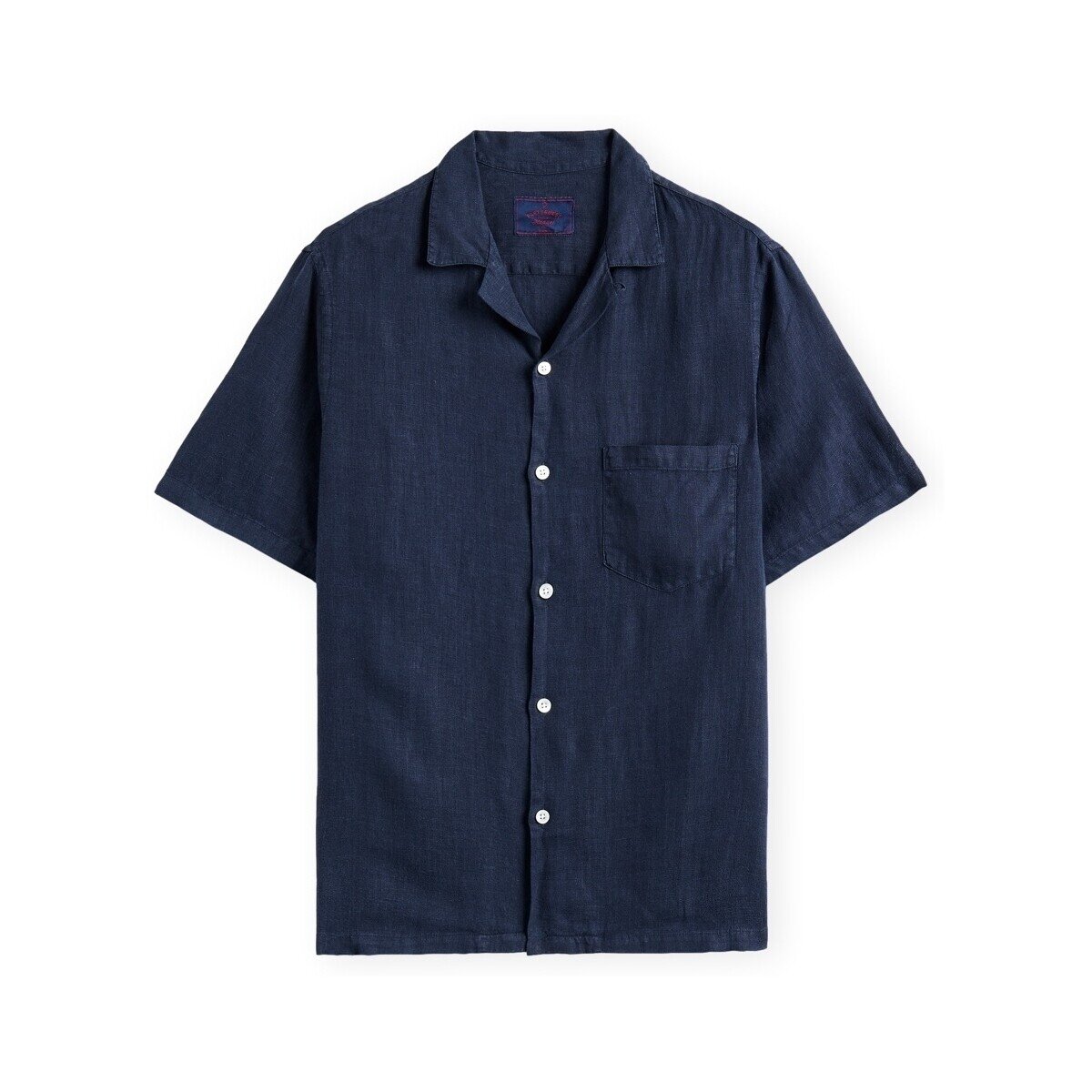 Portuguese Flannel Îmbracaminte Linen Camp Collar Shirt - Navy