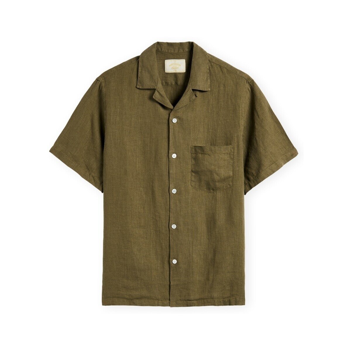 Portuguese Flannel Îmbracaminte Linen Camp Collar Shirt - Olive