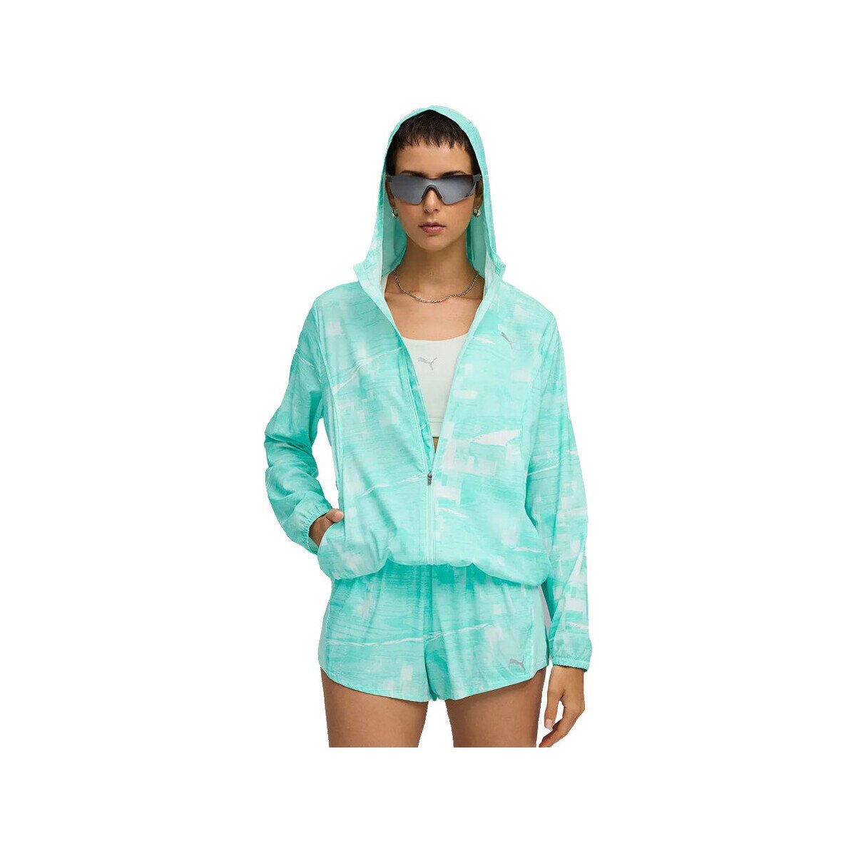 Puma Îmbracaminte Veste Velocity Aop vert en tissu tricoté