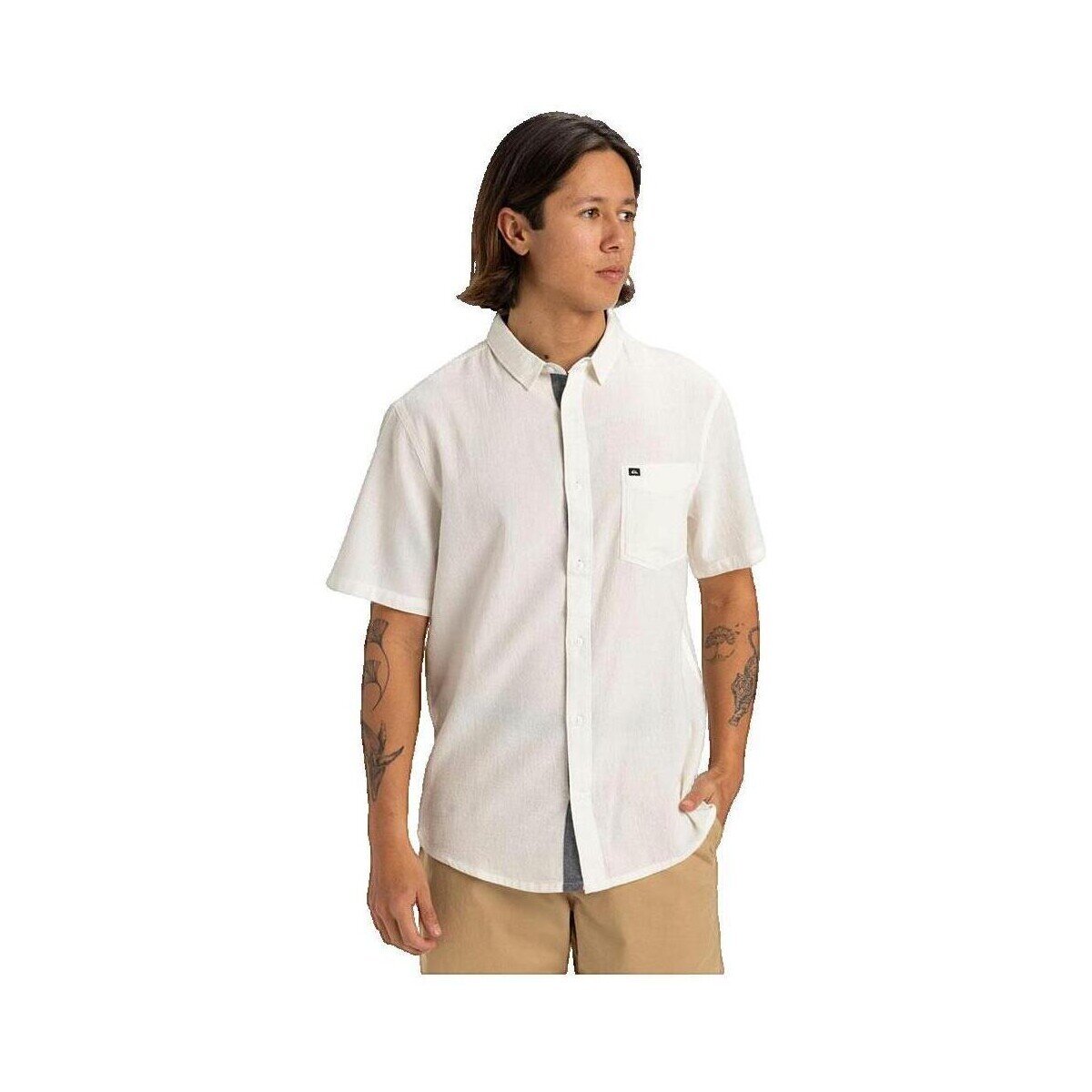 Quiksilver Îmbracaminte Chemise manches courtes Time Box blanche