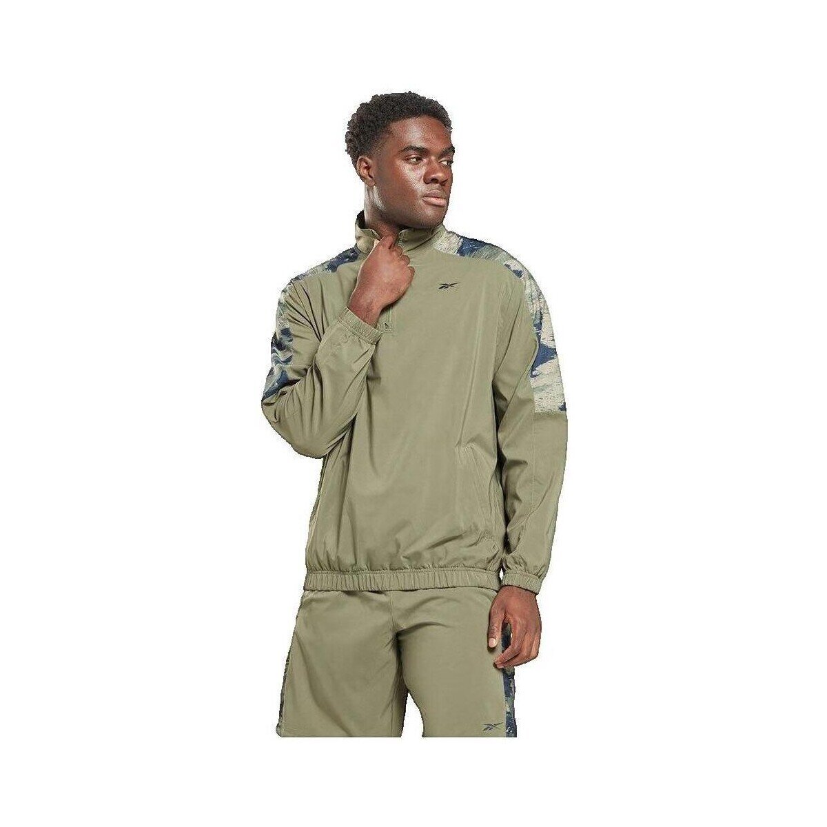 Reebok Sport Îmbracaminte T-shirt manches longues Camo avec zip quart
