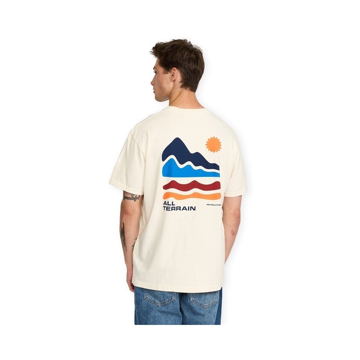 Revolution Îmbracaminte Printed T-Shirt 1459 TER - Off White Melange