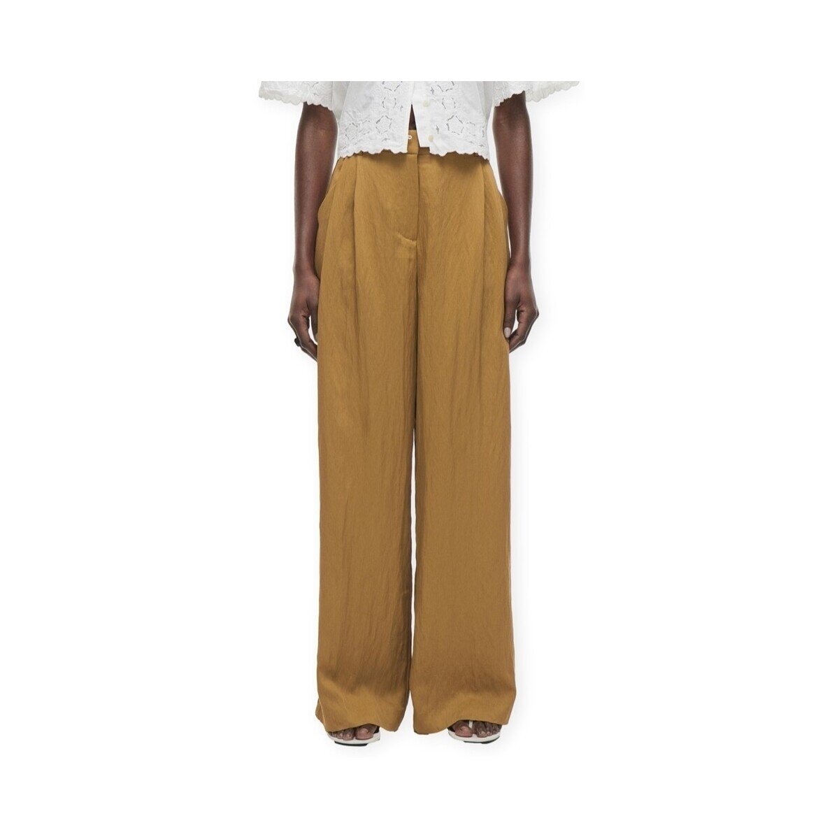 Rouge Edit Îmbracaminte Etienne Trousers - Bone Brown