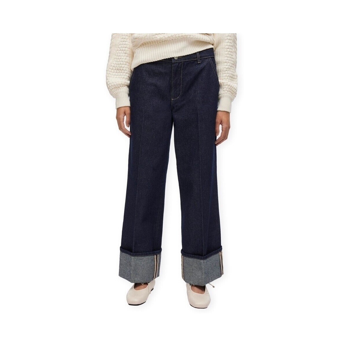 Rouge Edit Îmbracaminte Martine RW Jeans - Dark Medium Blue Denim