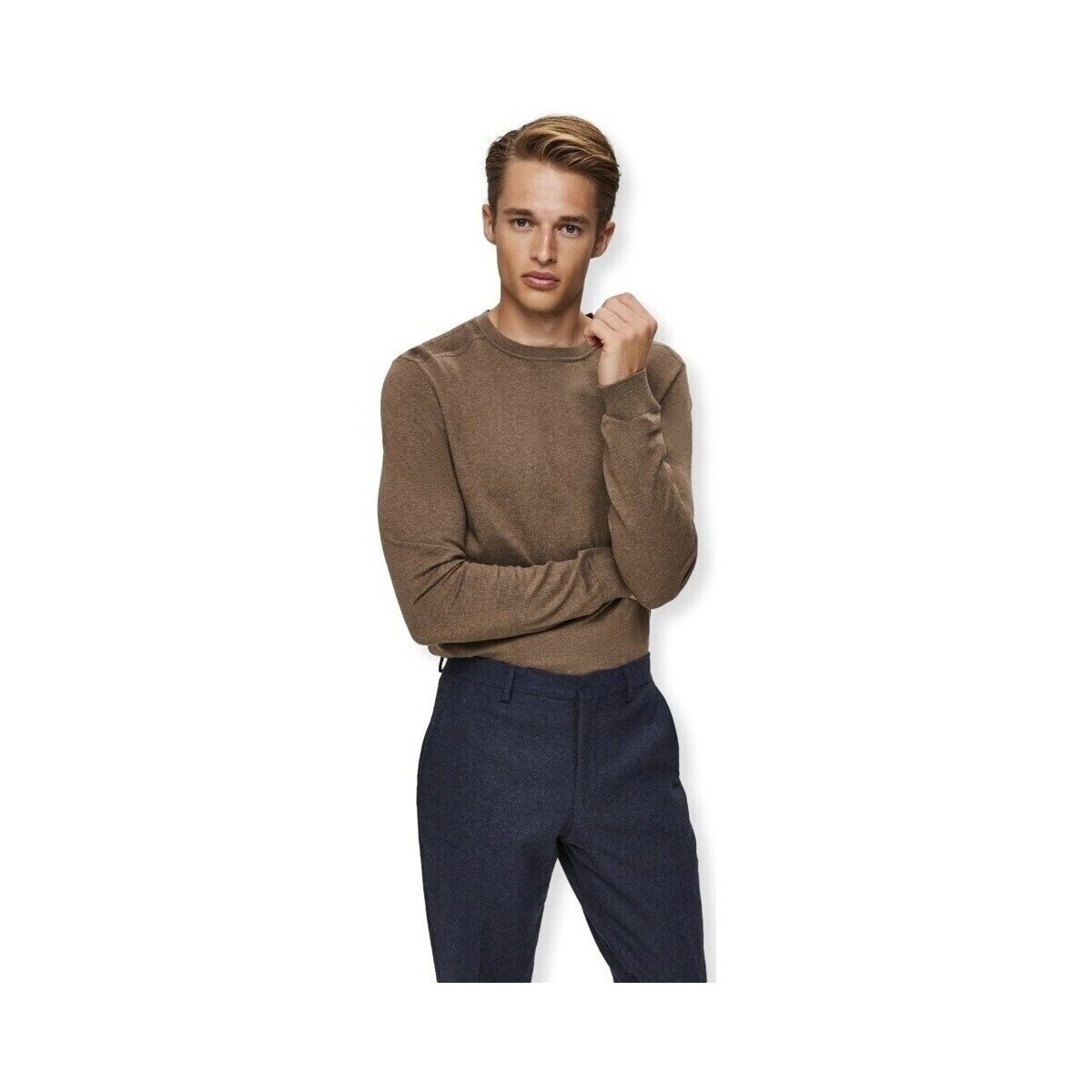 Selected Îmbracaminte Noos Berg Crew Knit - Teak
