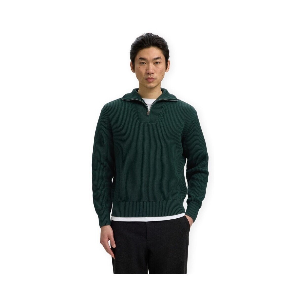 Selected Îmbracaminte Noos Dry Half Zip Knit - Pine Grove