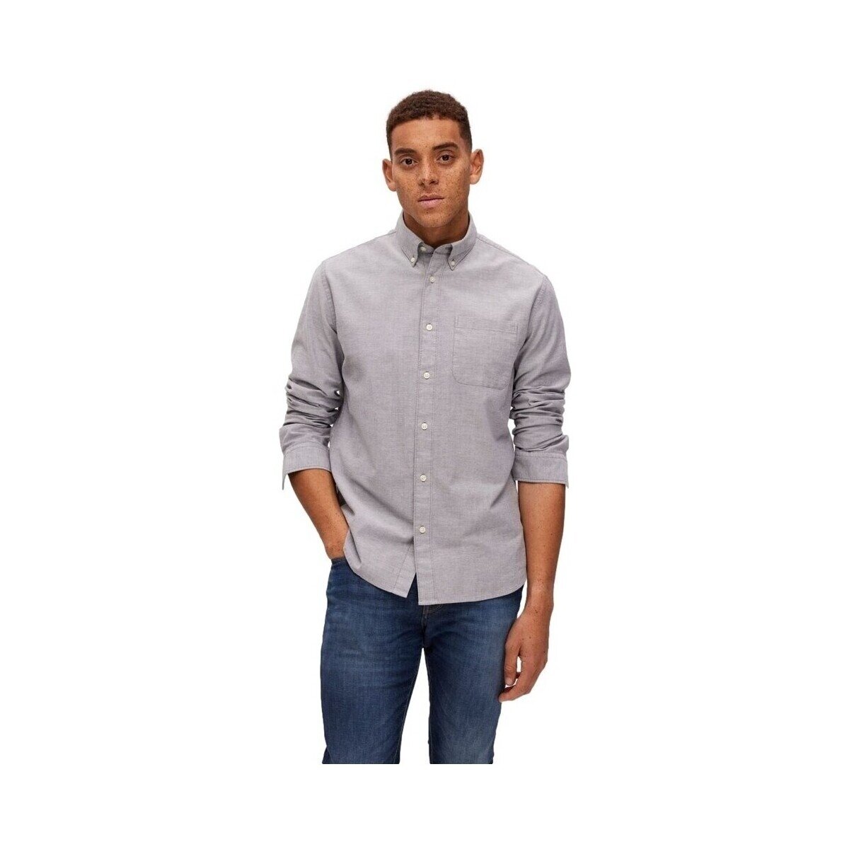 Selected Îmbracaminte Noos Regrick Oxford Shirt - Pirate Black