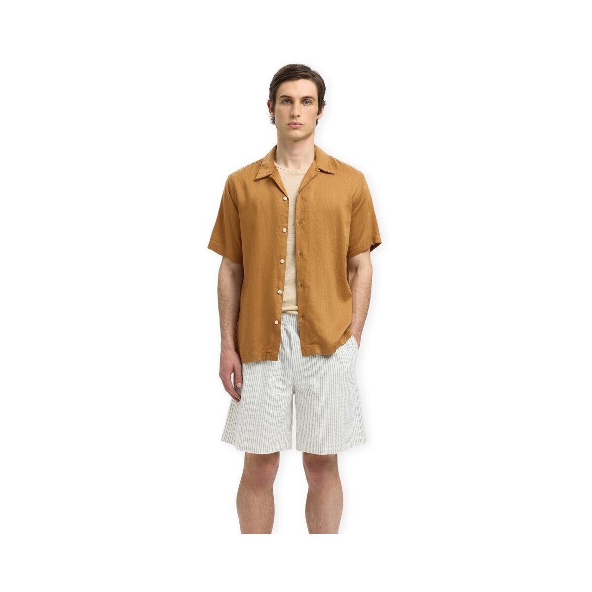 Selected Îmbracaminte Regnoa Mix Shirt S/S - Chipmunk