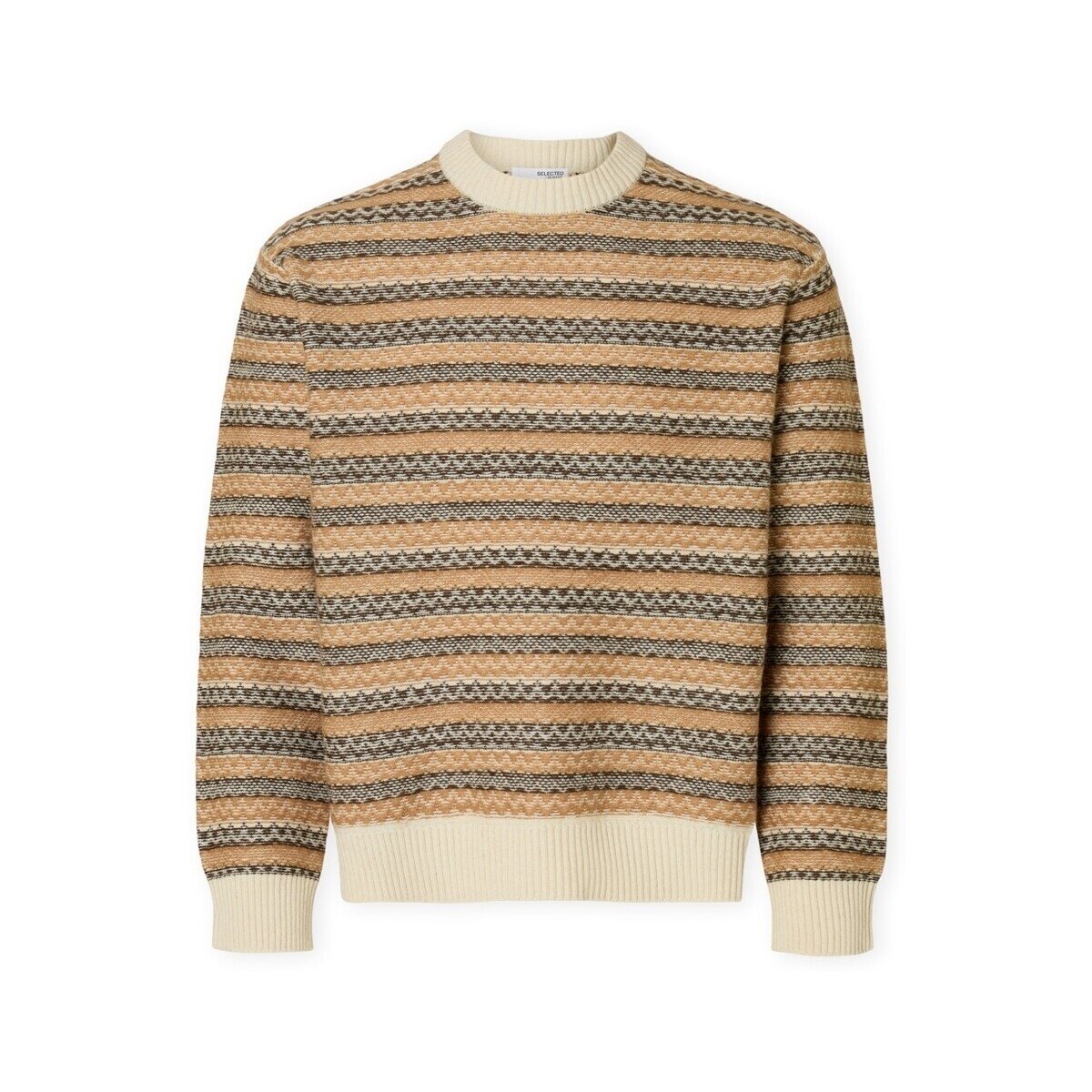 Selected Îmbracaminte Revy Knit - Egret/Chipmunk