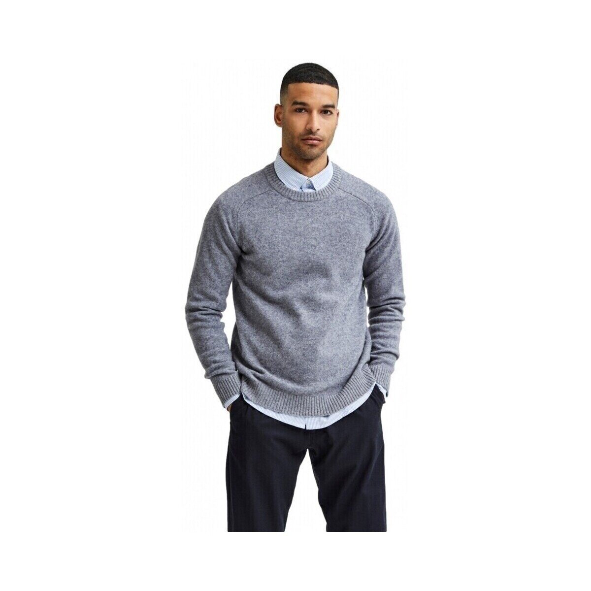 Selected Îmbracaminte Wool Jumper New Coban - Medium Grey Melange