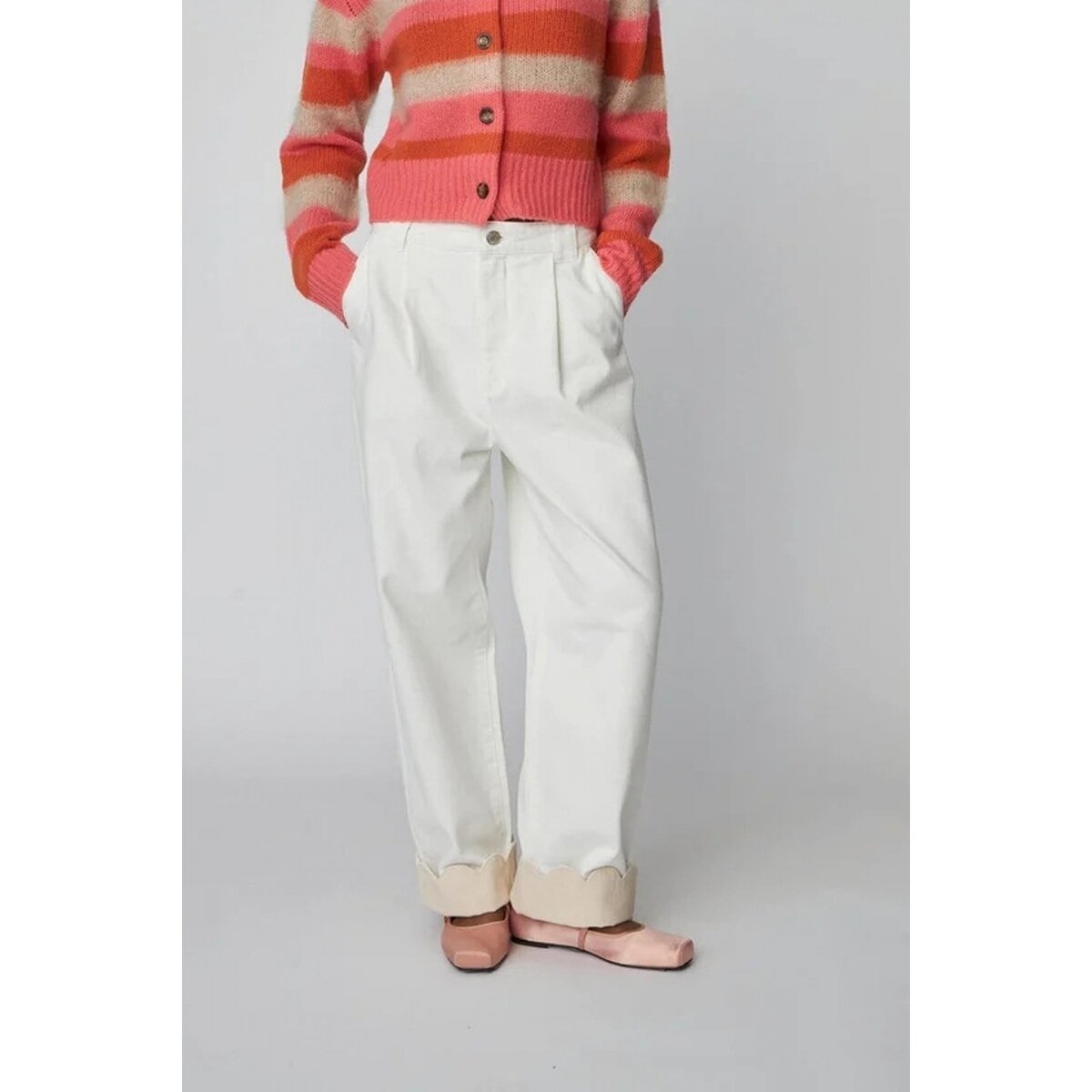 Stella Nova Îmbracaminte Two-toned Cotton Pants