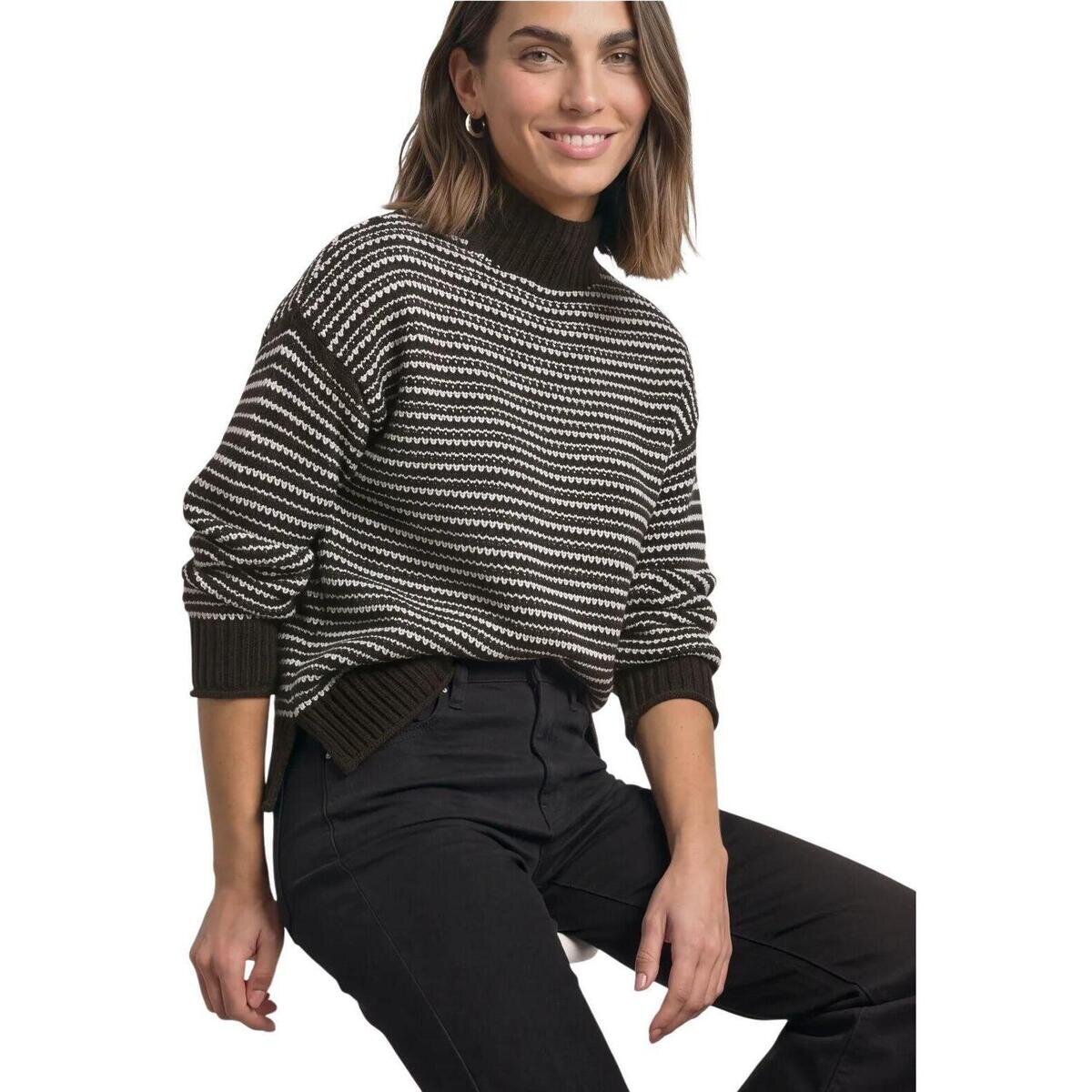 Street One Îmbracaminte LTD QR_velvet sweater striped 303973