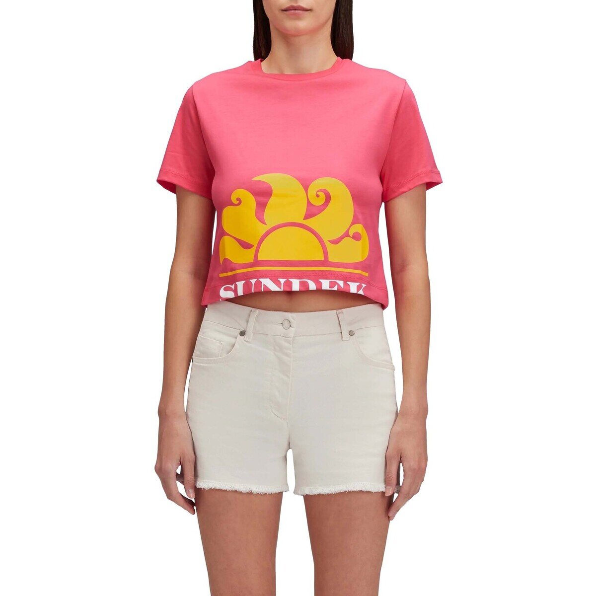 Sundek Îmbracaminte Cropped With Maxi Logo Print