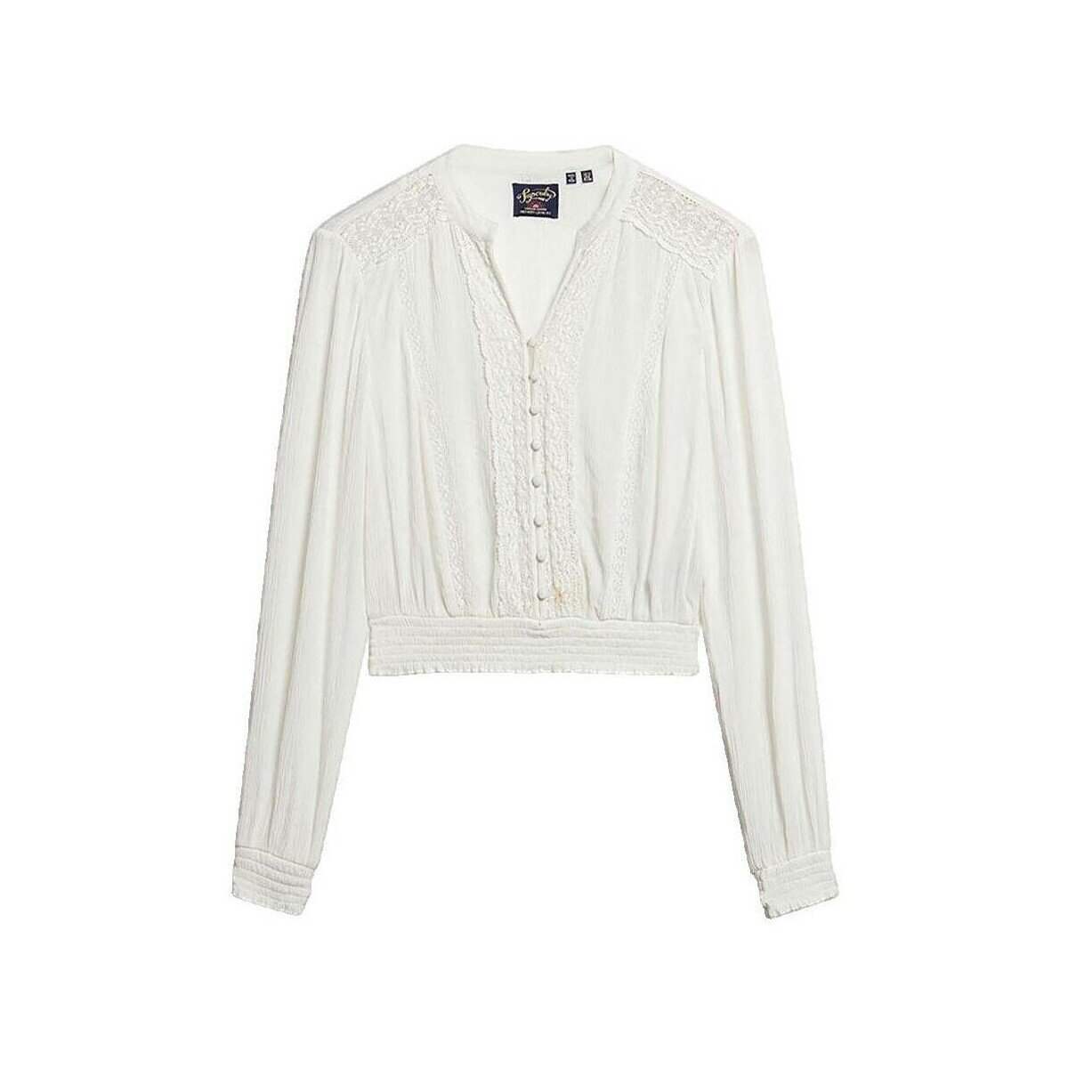 Superdry Îmbracaminte Blouse à bordure en dentelle et manches longues