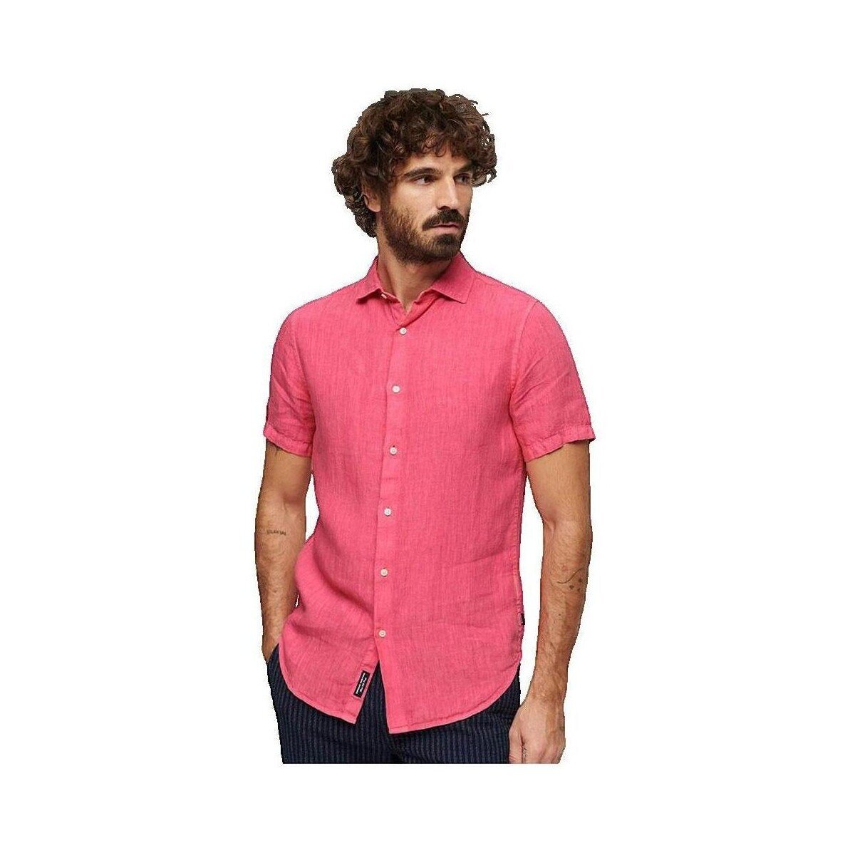Superdry Îmbracaminte Chemise Studios en lin ajustée rose
