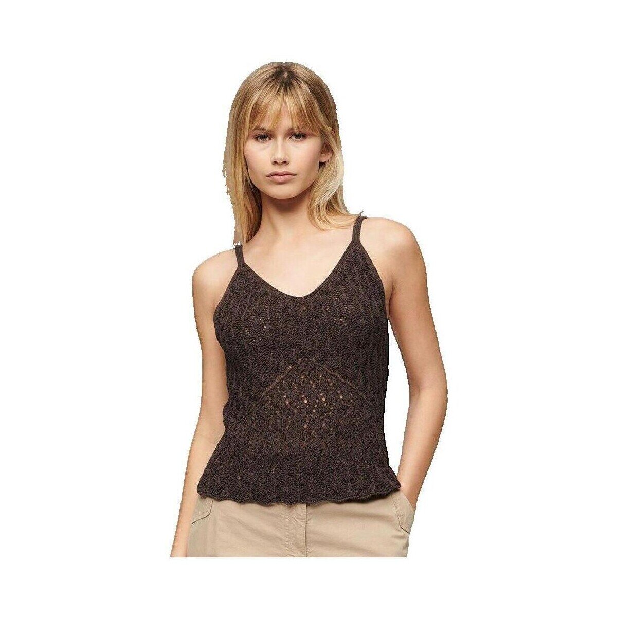 Superdry Îmbracaminte Débardeur en crochet sans manches marron