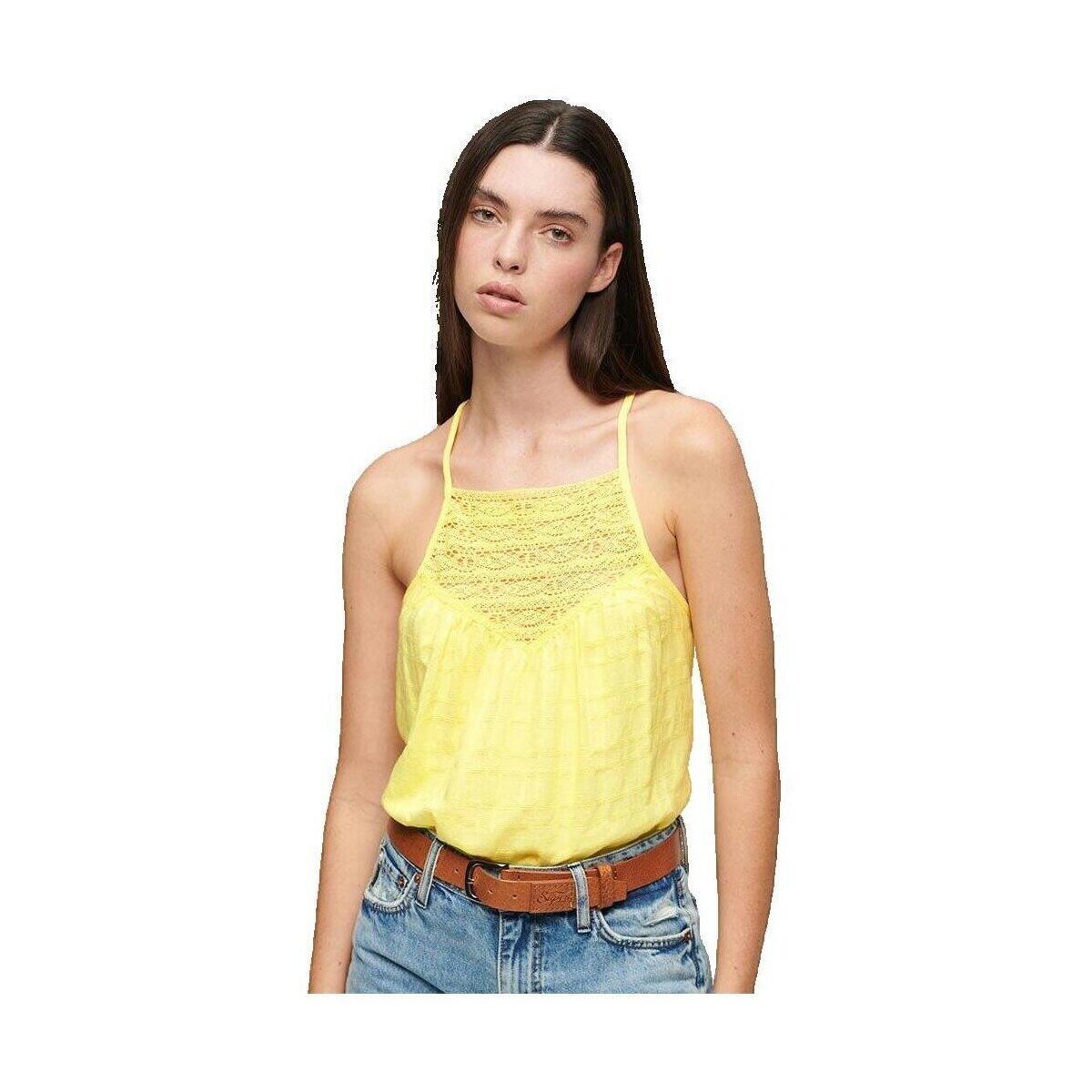 Superdry Îmbracaminte Débardeur en dentelle jaune