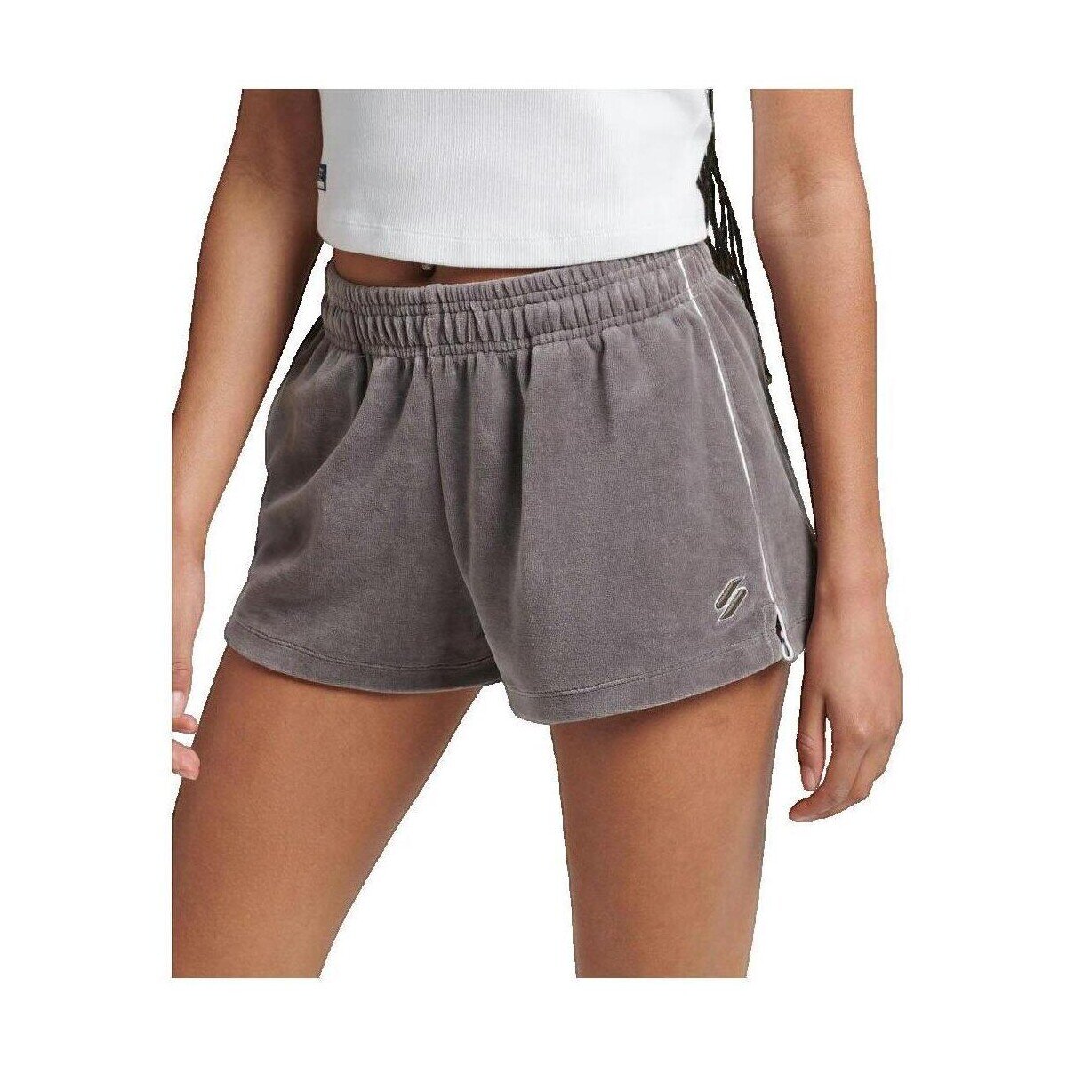 Superdry Îmbracaminte Short en velours gris