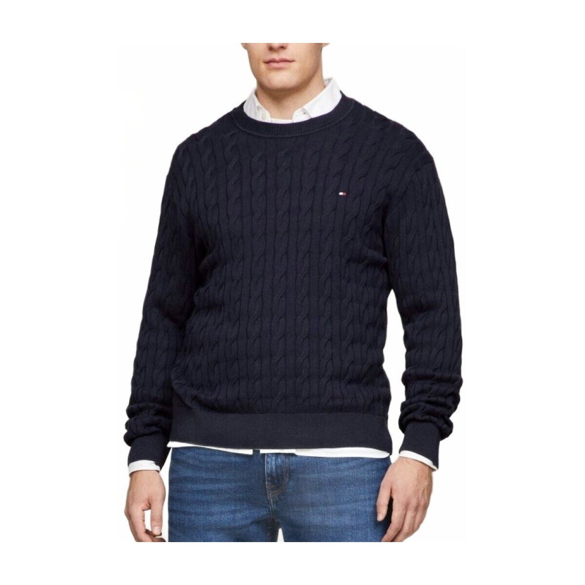 Tommy Hilfiger Îmbracaminte Mw0mw33132 Classic Cotton Cable Cre