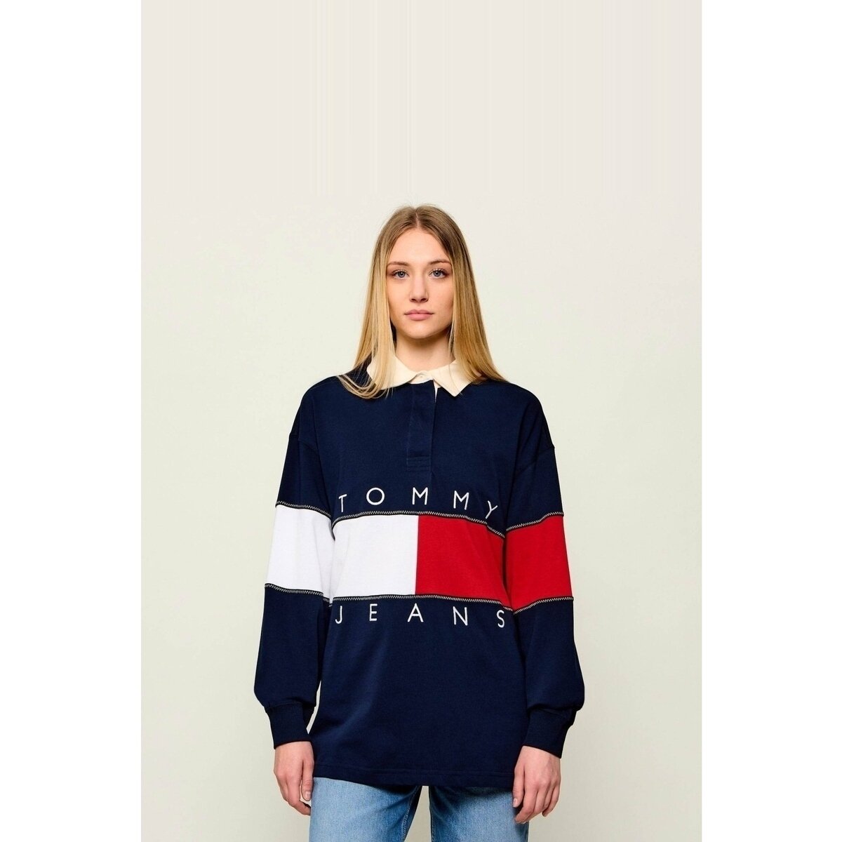 Tommy Jeans Îmbracaminte Dw0dw22827 Ovs Flag Rugby