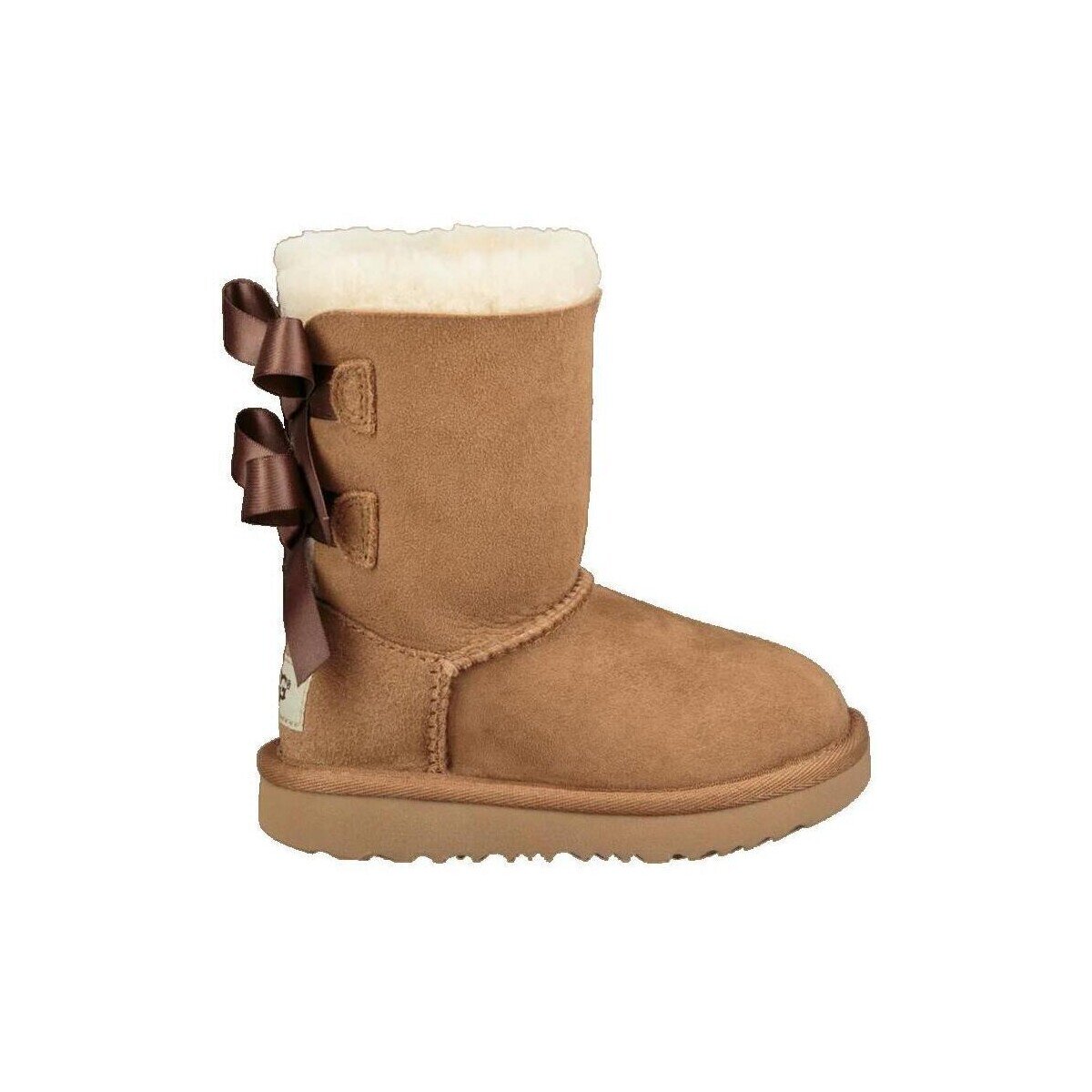 UGG Pantofi Bottes Bailey Bow II en daim marron