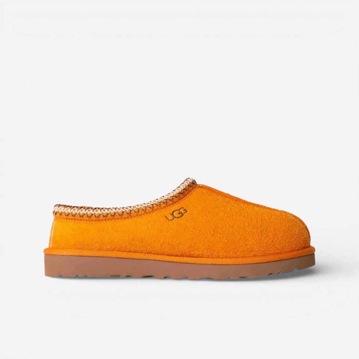 UGG Pantofi Tasman Shaggy Suede Slipper Dark Apricot