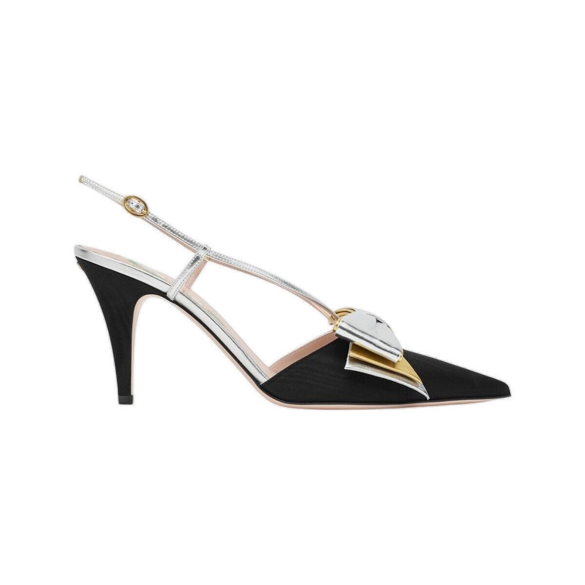 Valentino Bags Pantofi Escarpins Slingback Bowow nœud décoratif en cuir lamé