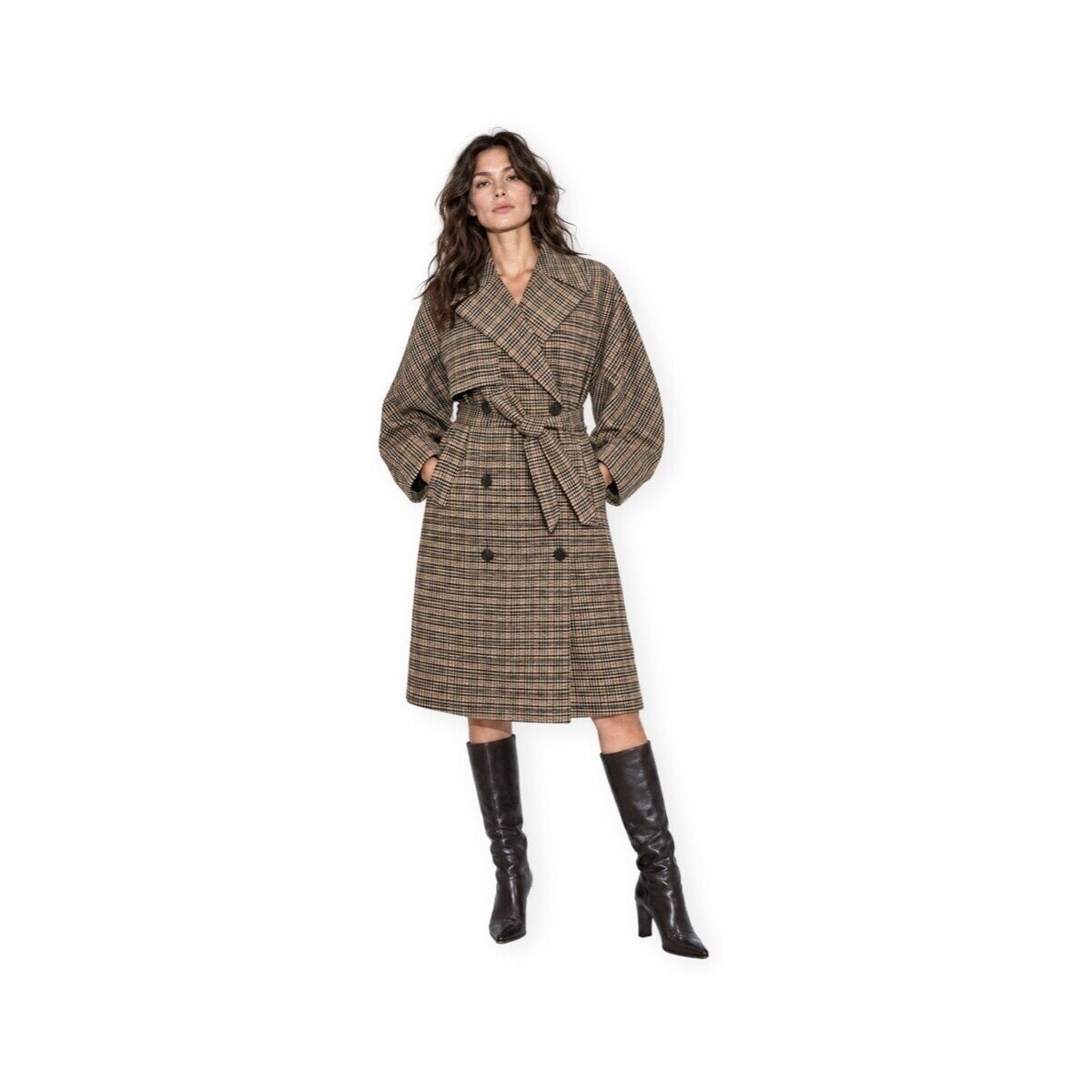 Vila Îmbracaminte Hunty Coat - Coffee Bean/Herringbon