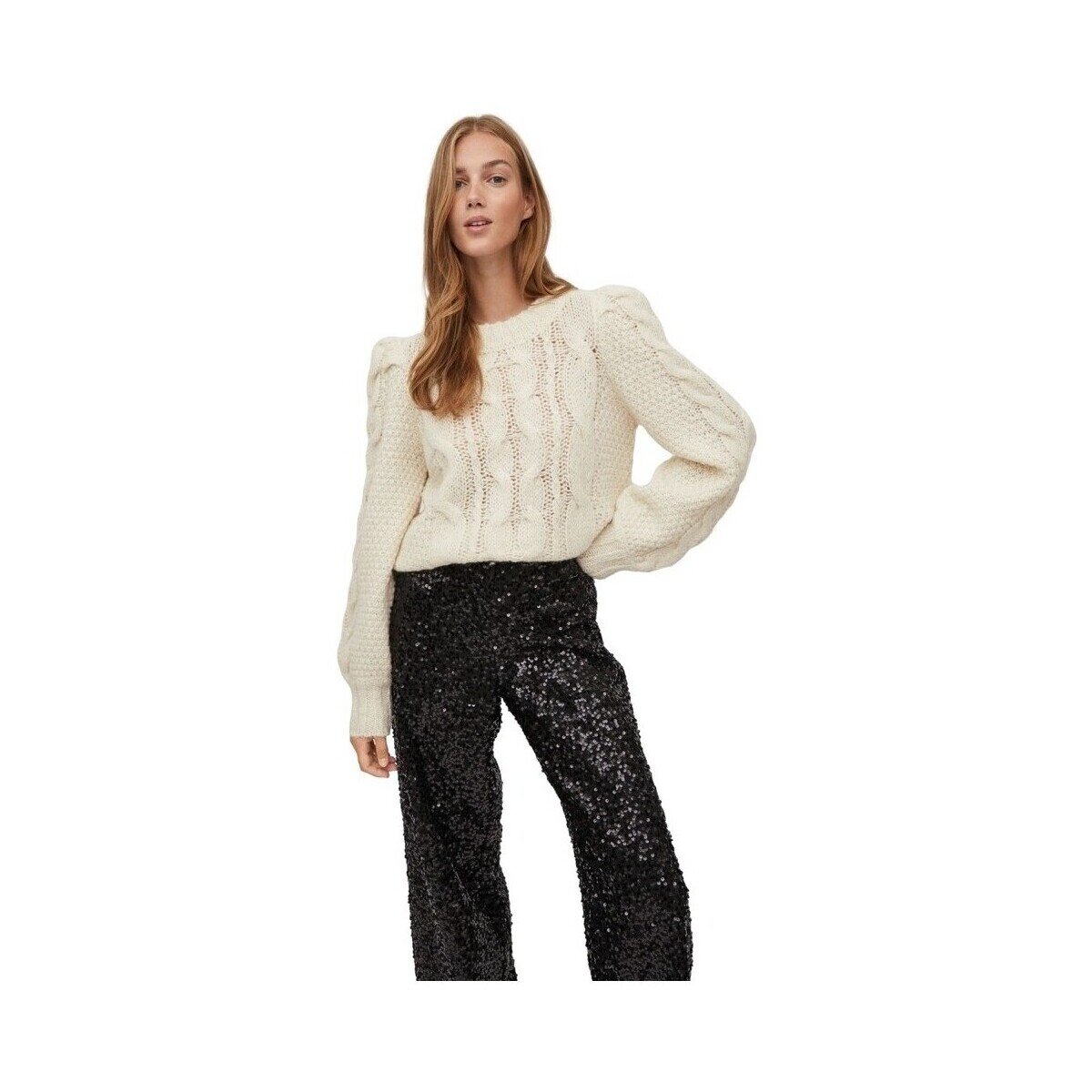 Vila Îmbracaminte Knit Fimines L/S - Birch