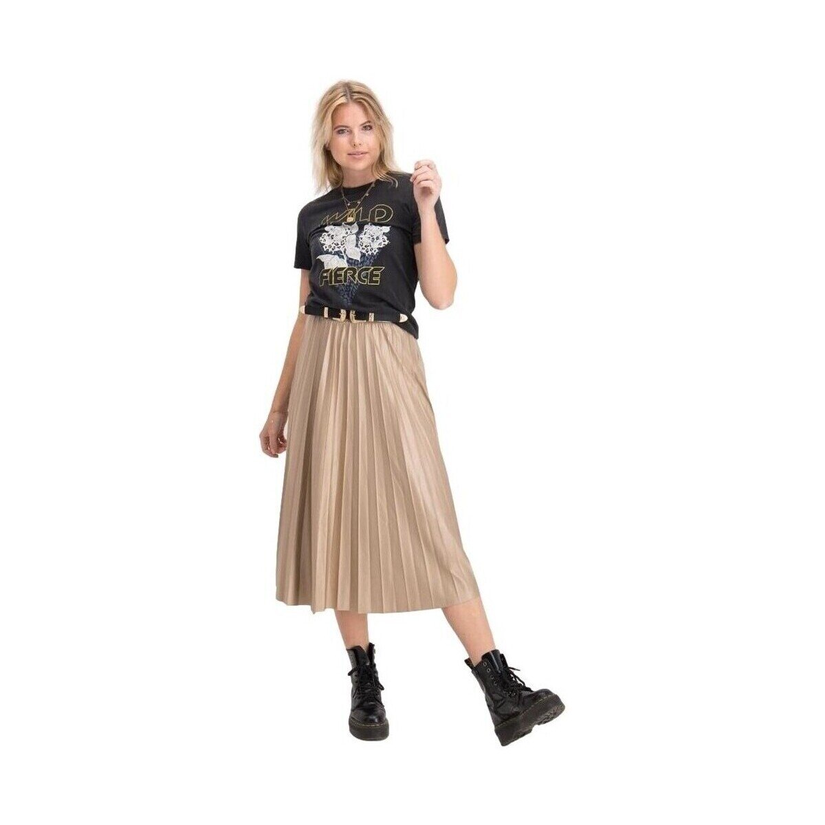 Vila Îmbracaminte Nitban Midi Skirt - Sand Shell