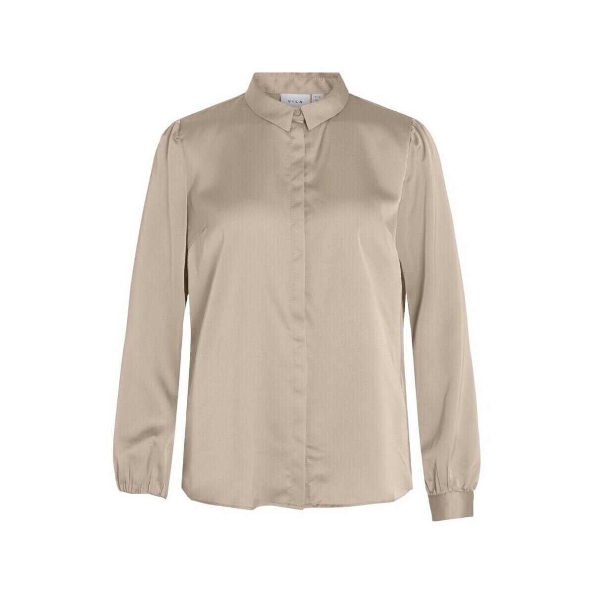 Vila Îmbracaminte Noos Ellette Satin Shirt - Cement