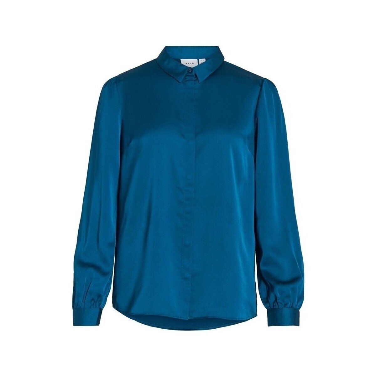 Vila Îmbracaminte Noos Ellette Satin Shirt - Moroccan Blue