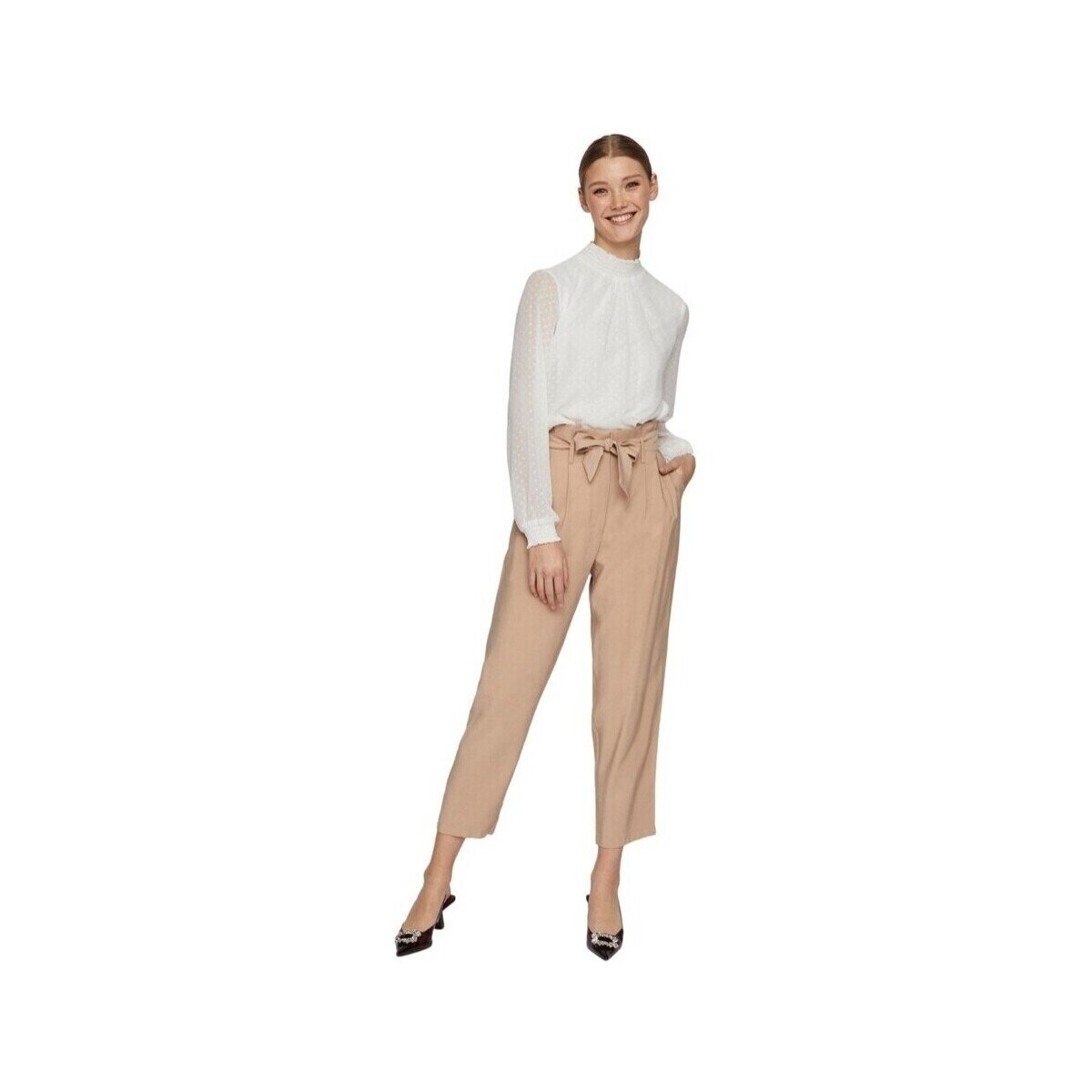 Vila Îmbracaminte Noos Pants Kaya 7/8 - Sesame