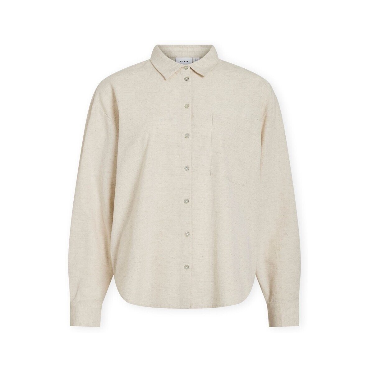 Vila Îmbracaminte Noos Prisilla Loose Shirt - Super Light Natural Melan