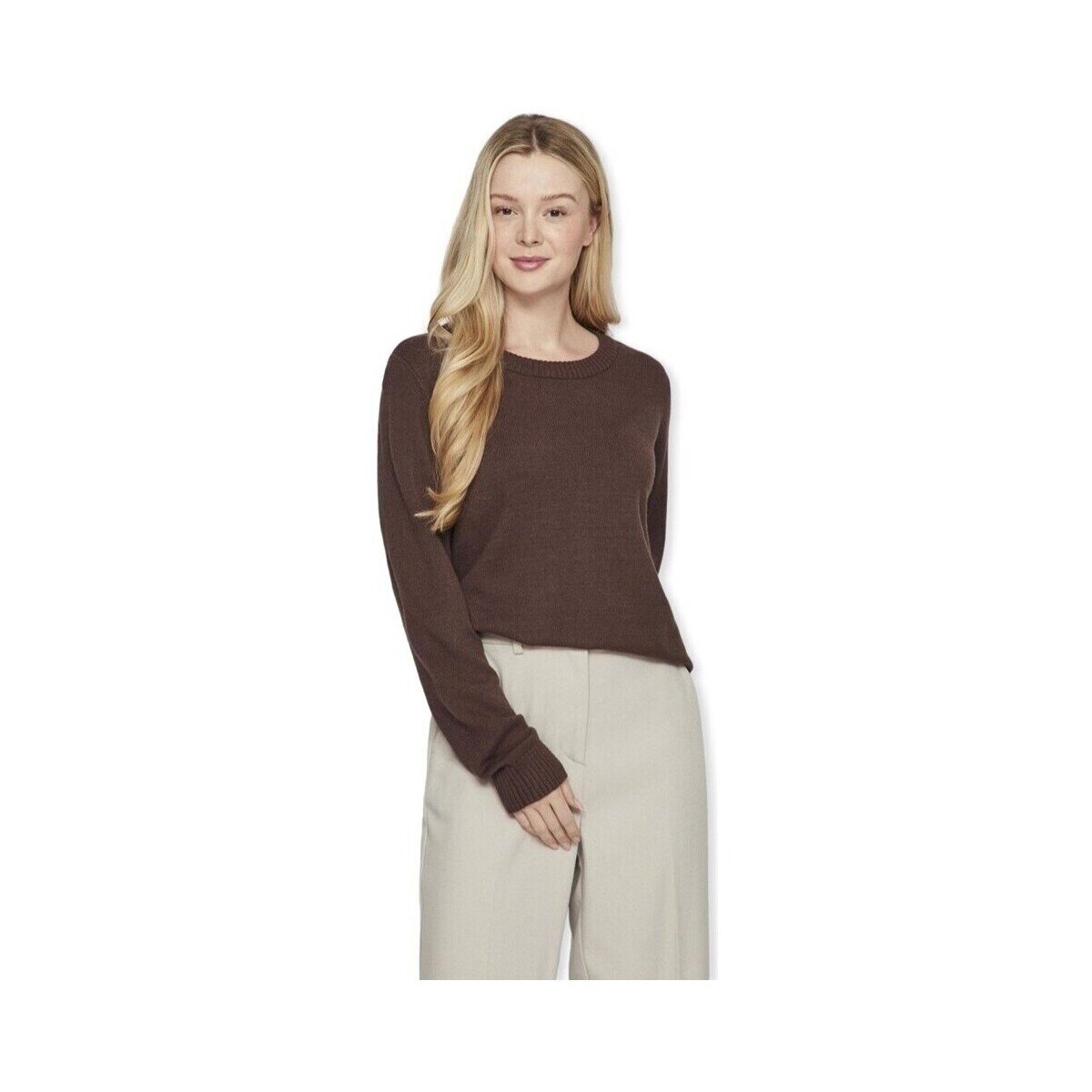 Vila Îmbracaminte Noos Ril O-Neck L/S - Coffee Bean