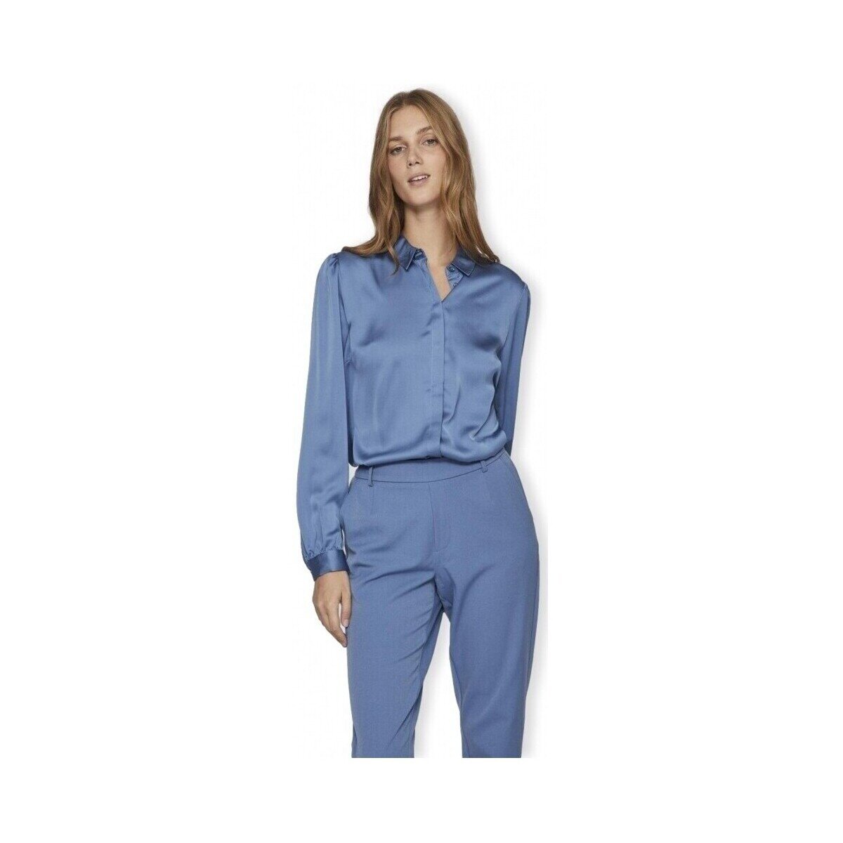 Vila Îmbracaminte Noos Shirt Ellette Satin - Coronet Blue