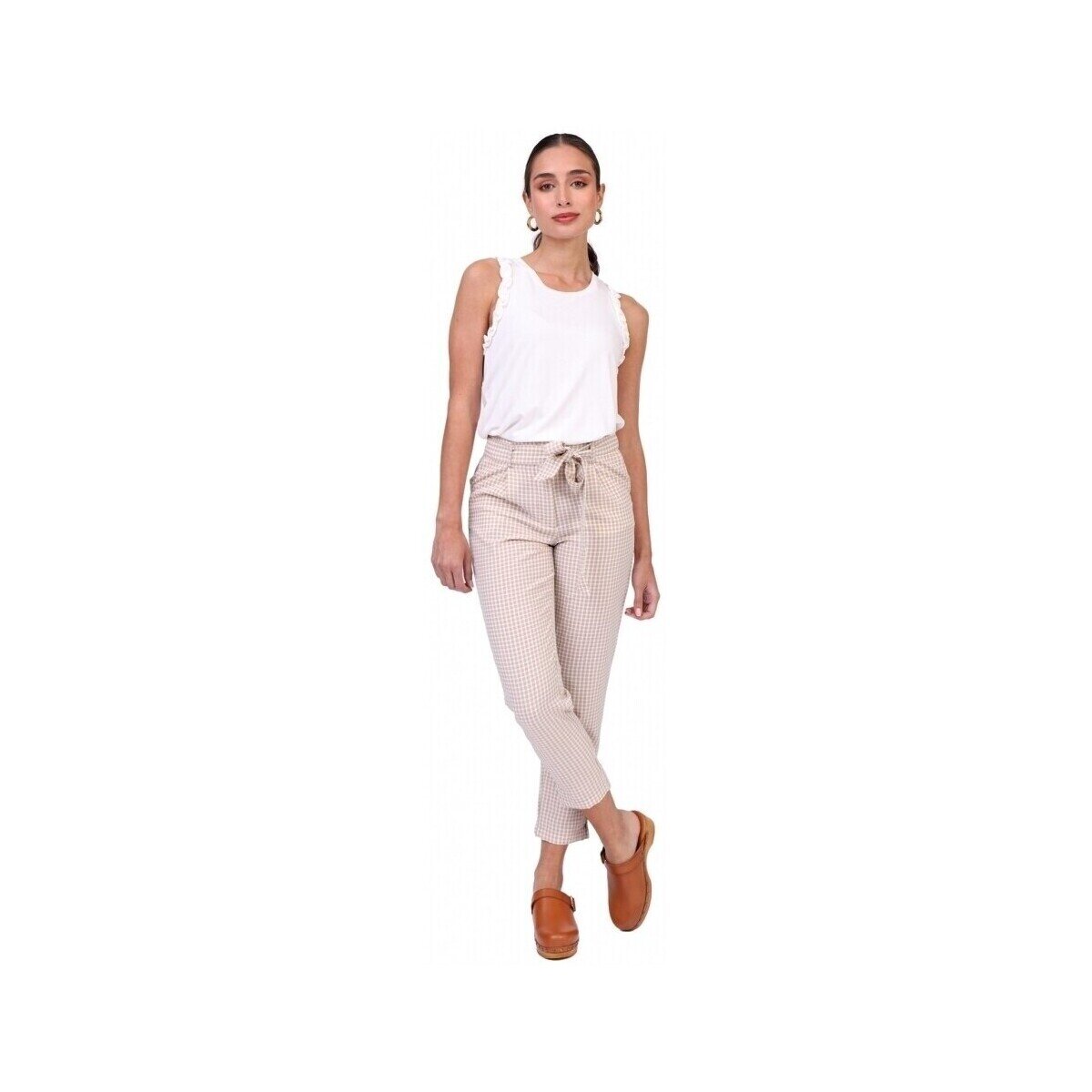 Vila Îmbracaminte Pants Laidas 7/8 - Cement