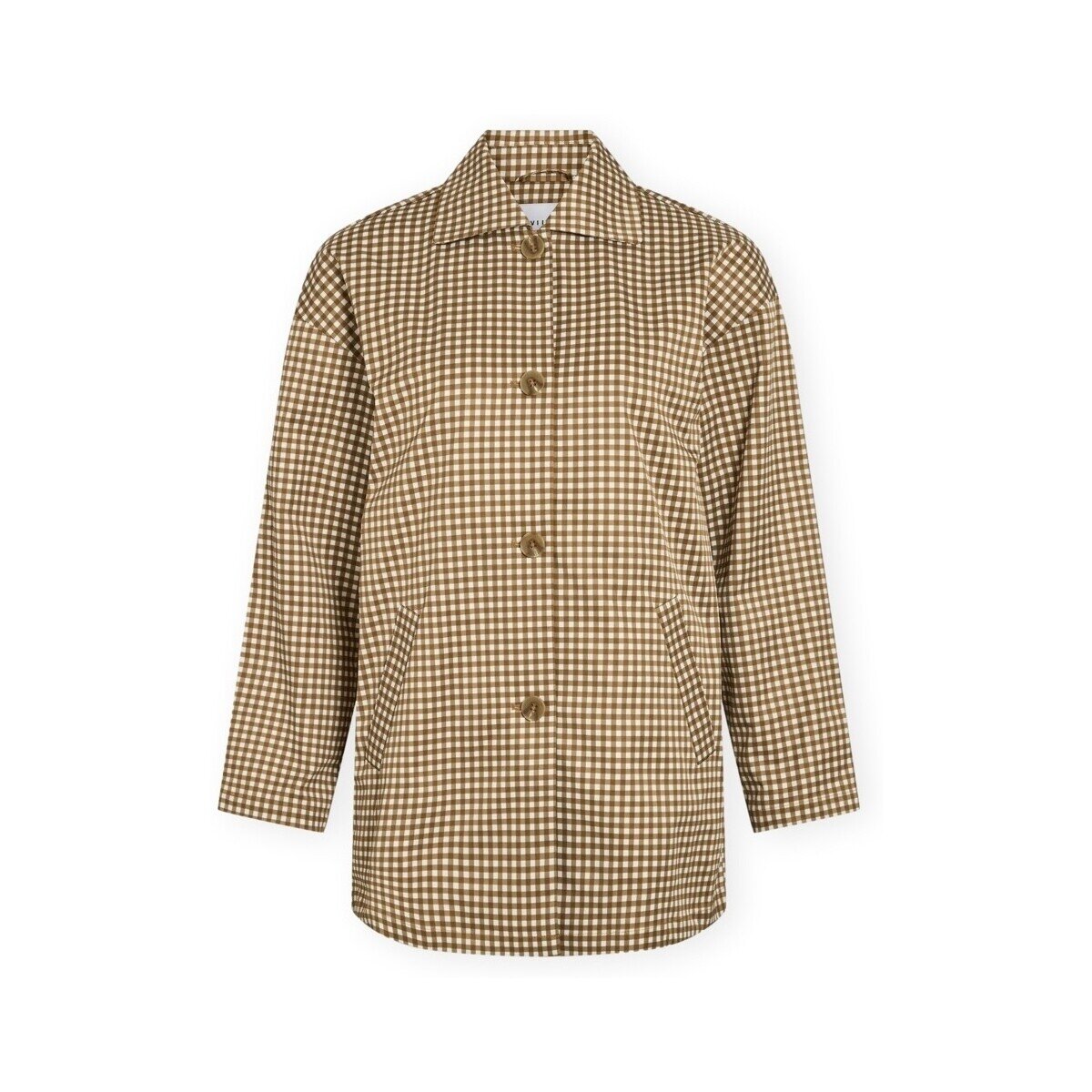 Vila Îmbracaminte Peary Check Jacket - Snow White/Tapenade