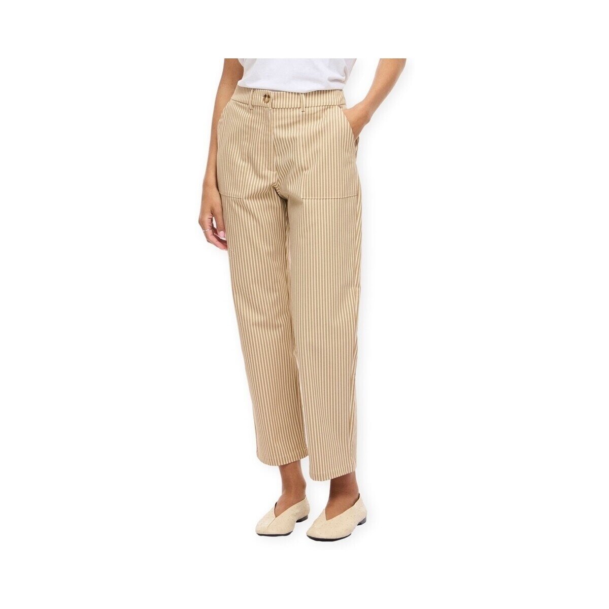 Vila Îmbracaminte Rekka Trousers - Birch/Travertine