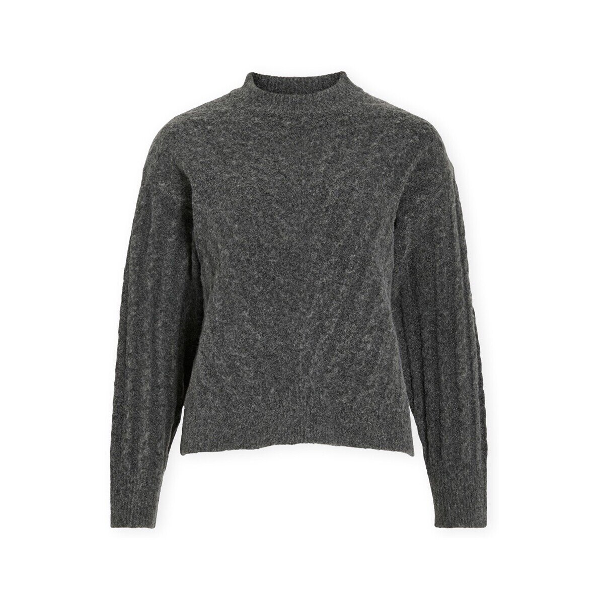 Vila Îmbracaminte Relli Highneck Knit - Dark Grey Melange
