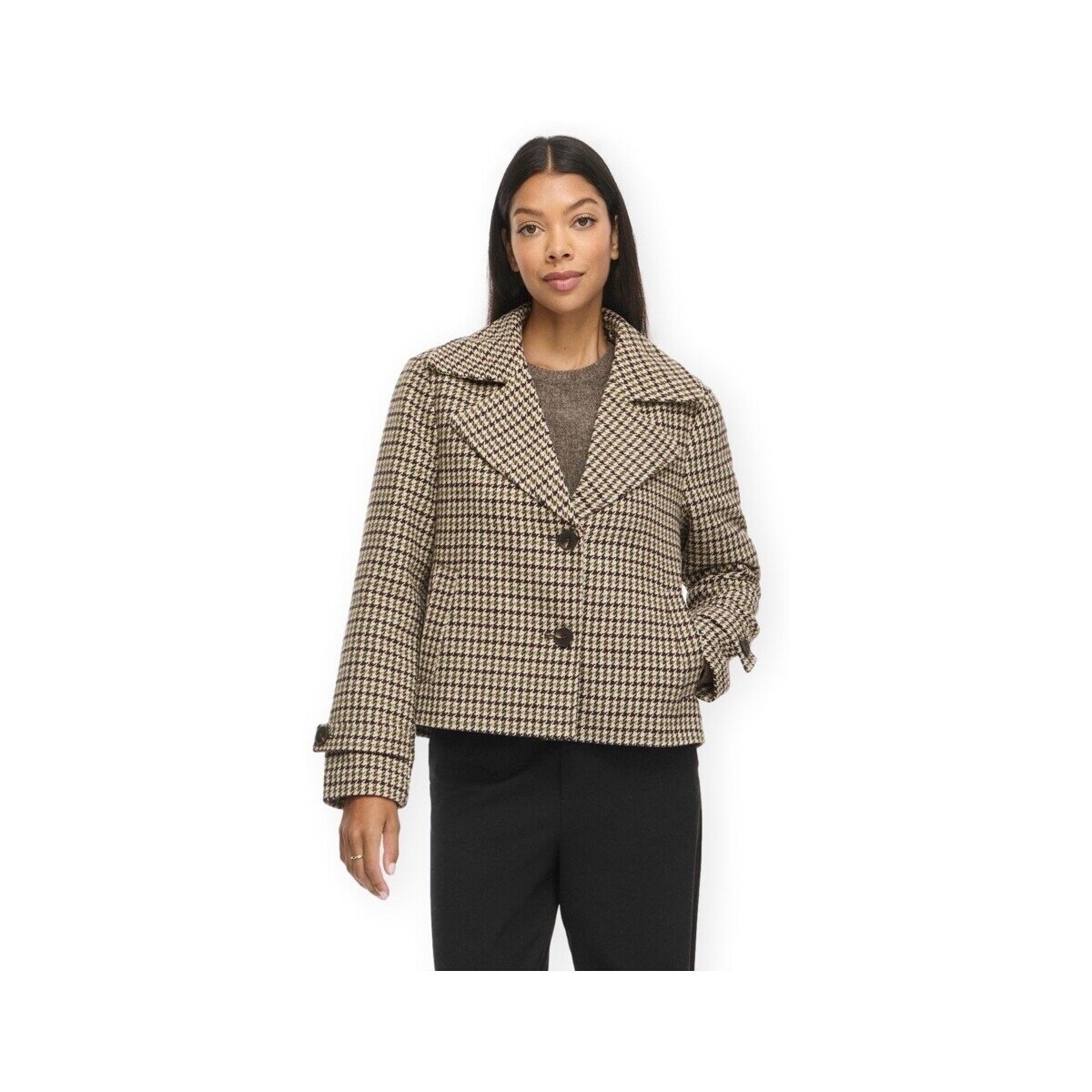 Vila Îmbracaminte Solea Coat - Coffee Bean/Birch/Noma