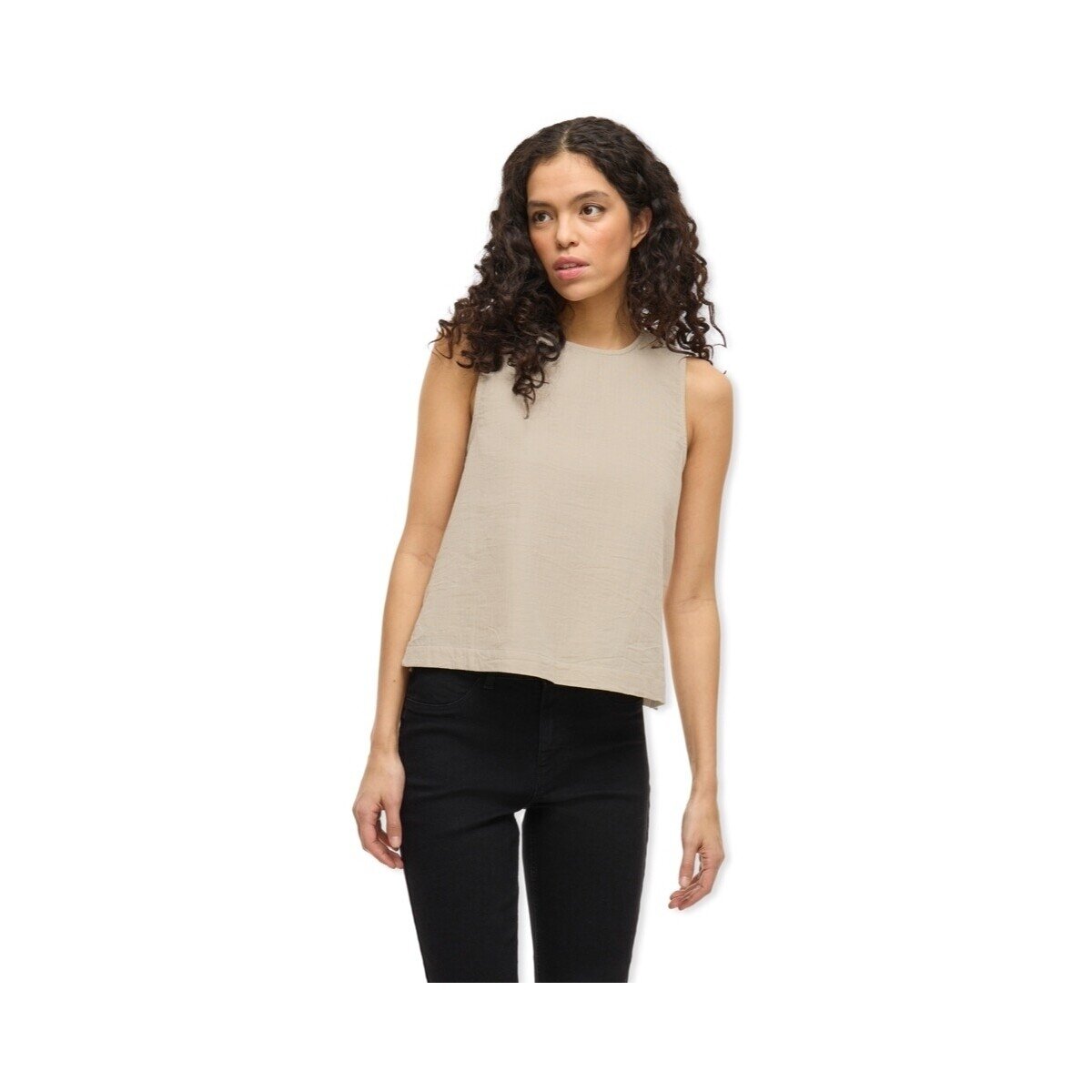 Vila Îmbracaminte Top Lania Short - Feather Gray